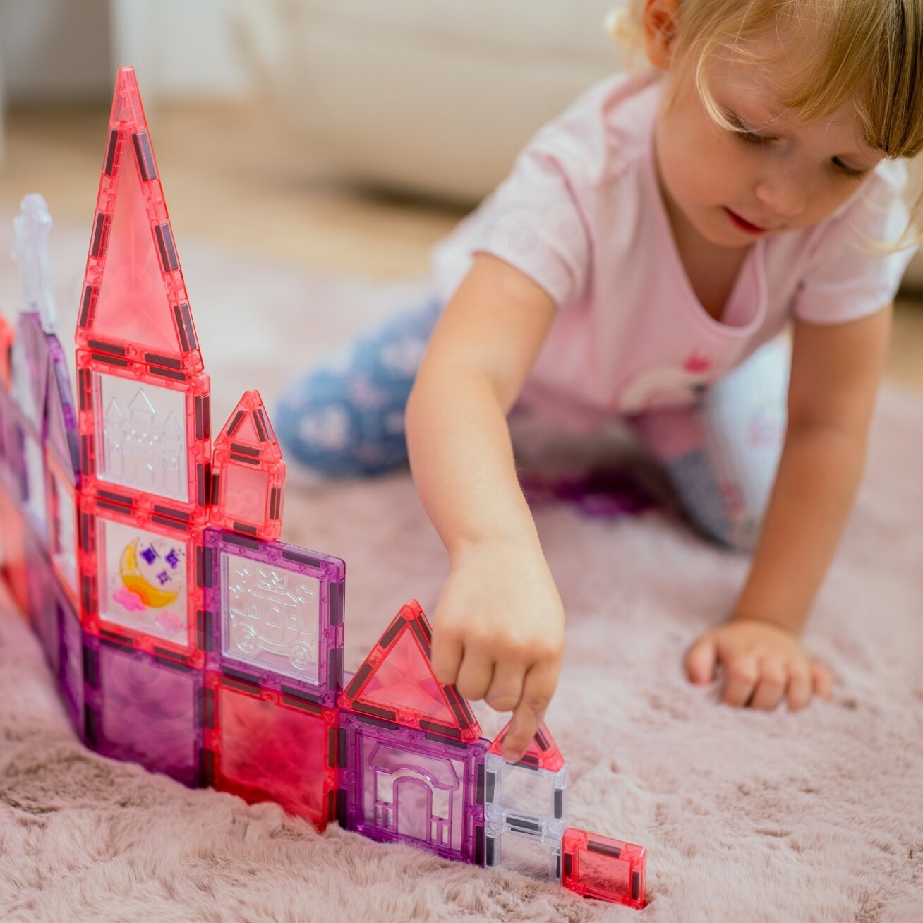 WOOPIE Magnetinių kaladėlių rinkinys Princesės pilis 50 vnt. 5 WOOPIE Magnetinių kaladėlių rinkinys Princesės pilis 50 vnt. 5