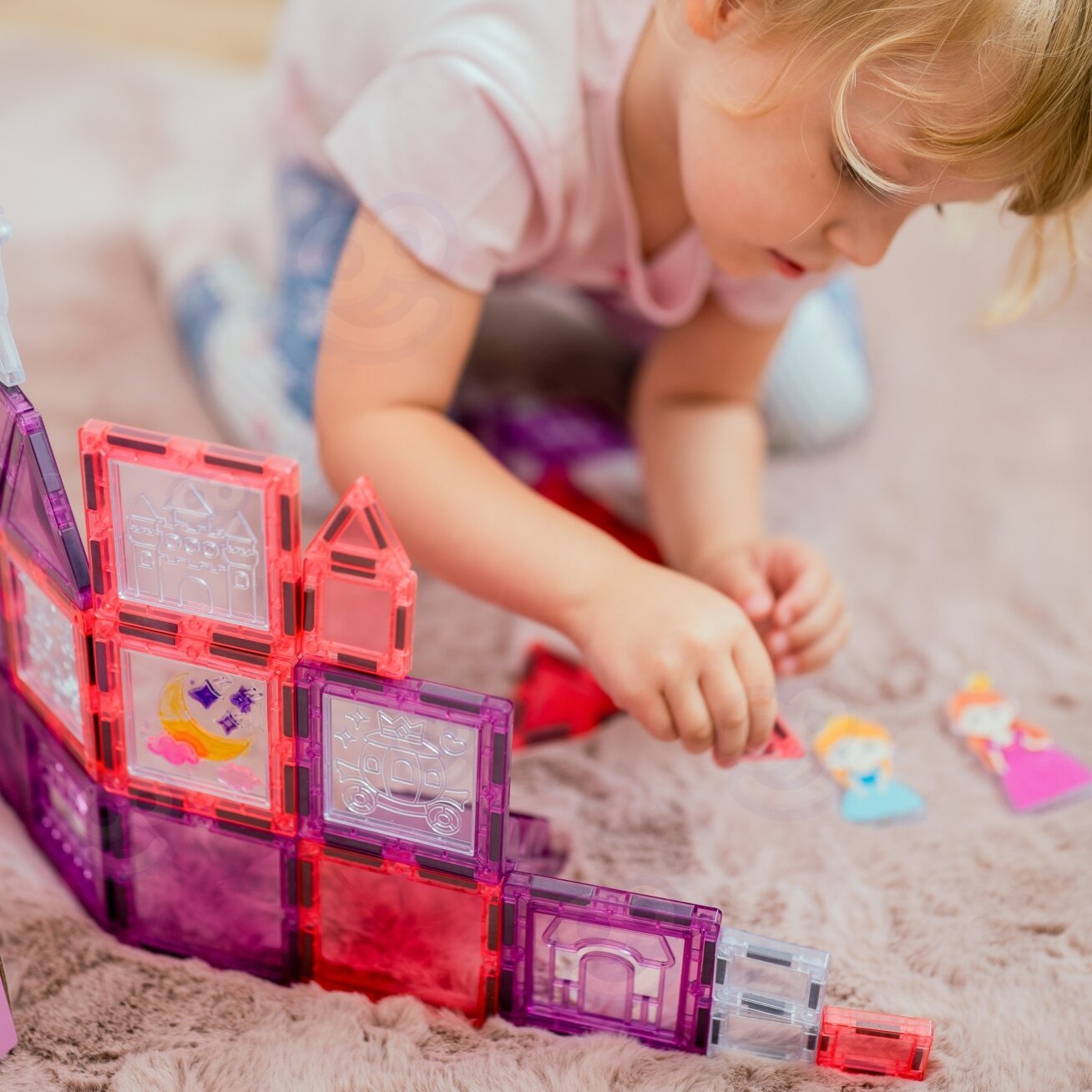 WOOPIE Magnetinių kaladėlių rinkinys Princesės pilis 50 vnt. 6 WOOPIE Magnetinių kaladėlių rinkinys Princesės pilis 50 vnt. 6