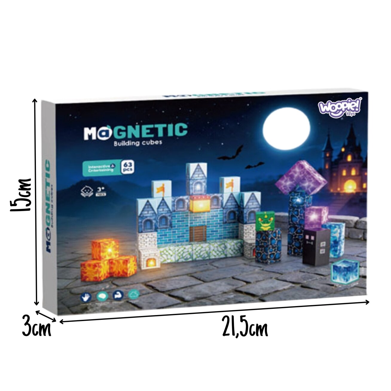 WOOPIE Magnetiniai konstrukciniai blokeliai Pikselinė pilis 64 vnt. 7 WOOPIE Magnetiniai konstrukciniai blokeliai Pikselinė pilis 64 vnt. 7