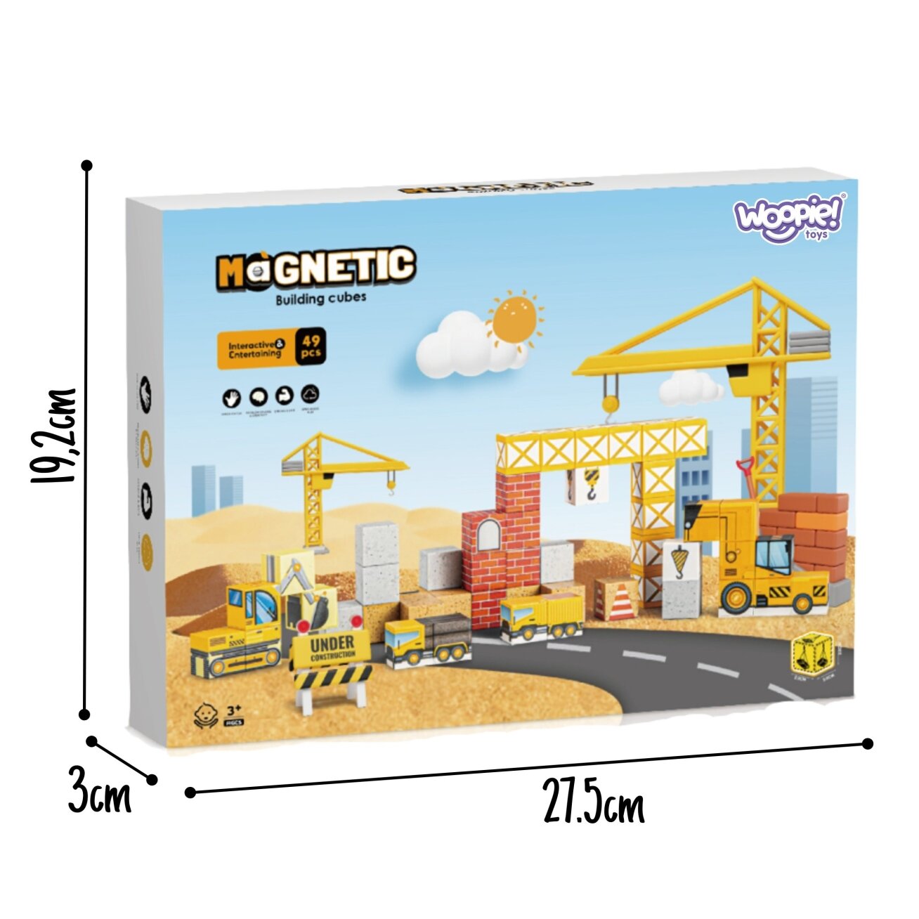 WOOPIE magnetiniai konstrukciniai kubeliai Statybų aikštelė 49 el. 5