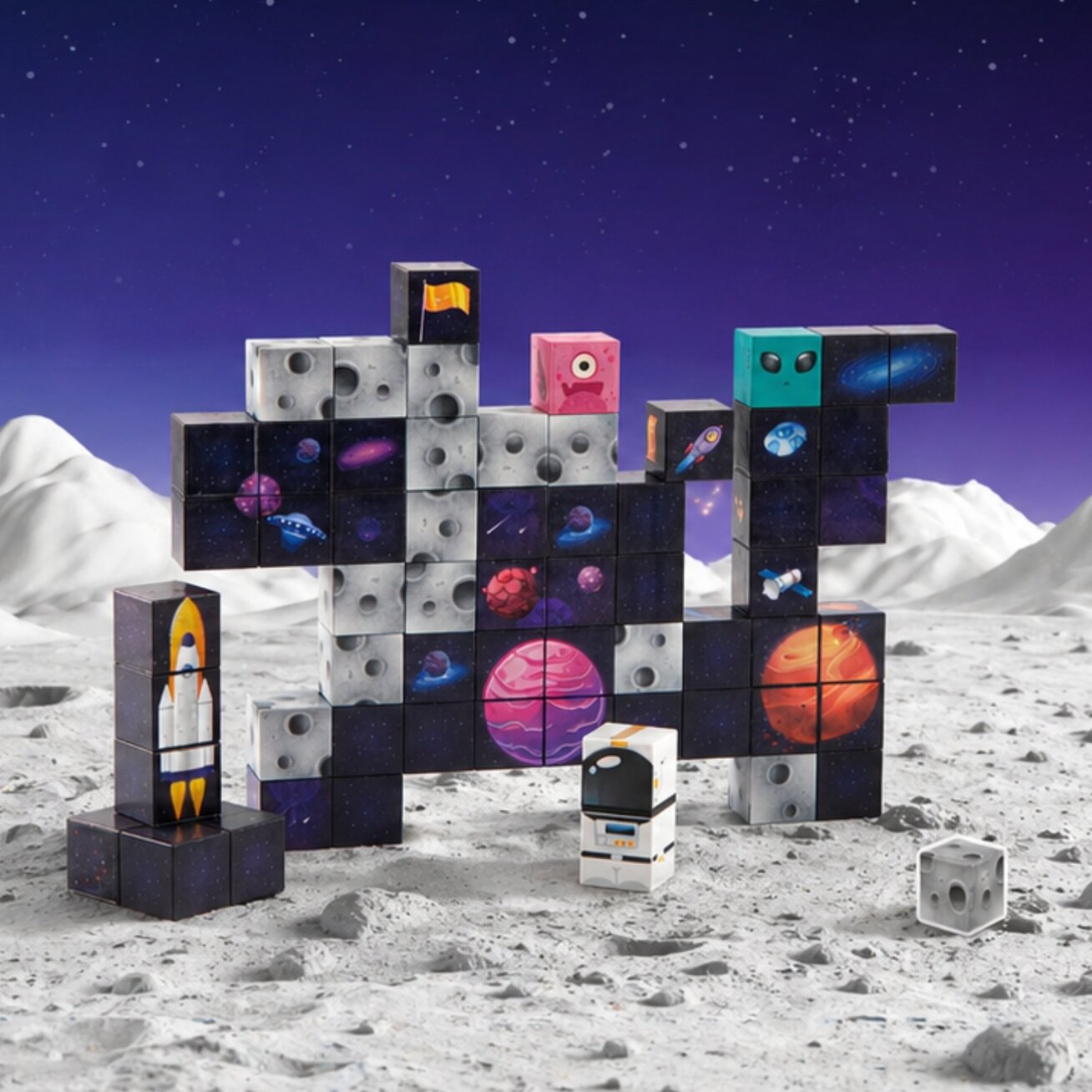 WOOPIE Magnetinės konstrukcinės kaladėlės Kosmosas 74 vnt. 2 WOOPIE Magnetinės konstrukcinės kaladėlės Kosmosas 74 vnt. 2