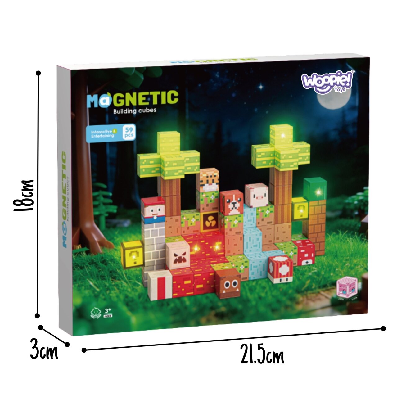 WOOPIE Magnetinės konstrukcinės kaladėlės Miškas 75 el. 6 WOOPIE Magnetinės konstrukcinės kaladėlės Miškas 75 el. 6