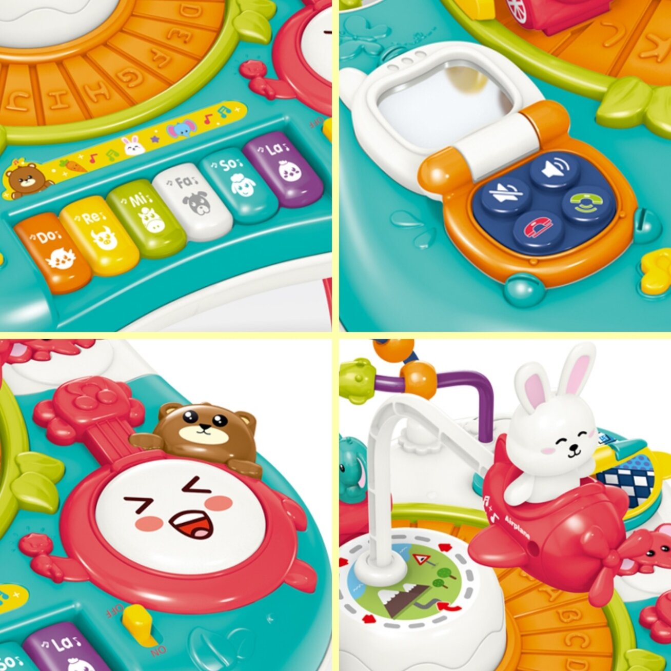 WOOPIE BABY Interaktyvus edukacinis staliukas 2in1 Pianinas Garsai 3