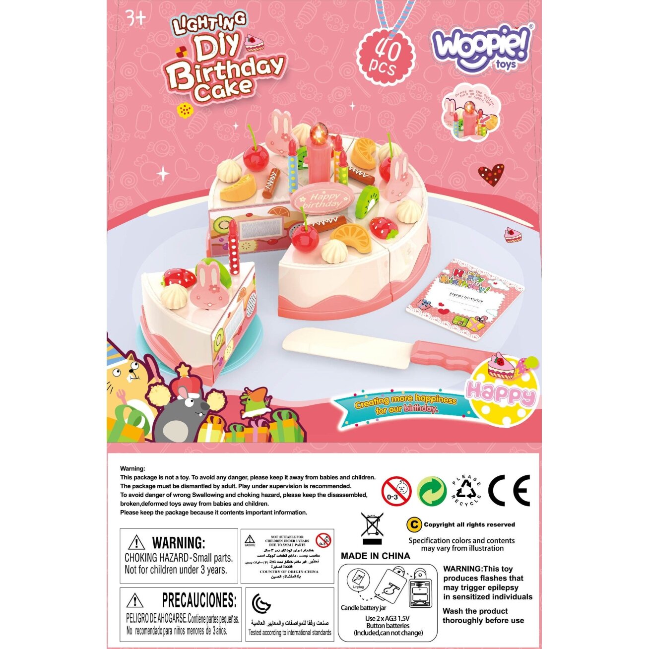 WOOPIE gimtadienio tortas pjaustymui, žvakutės, vaisiai 40 el. 9 WOOPIE gimtadienio tortas pjaustymui, žvakutės, vaisiai 40 el. 9