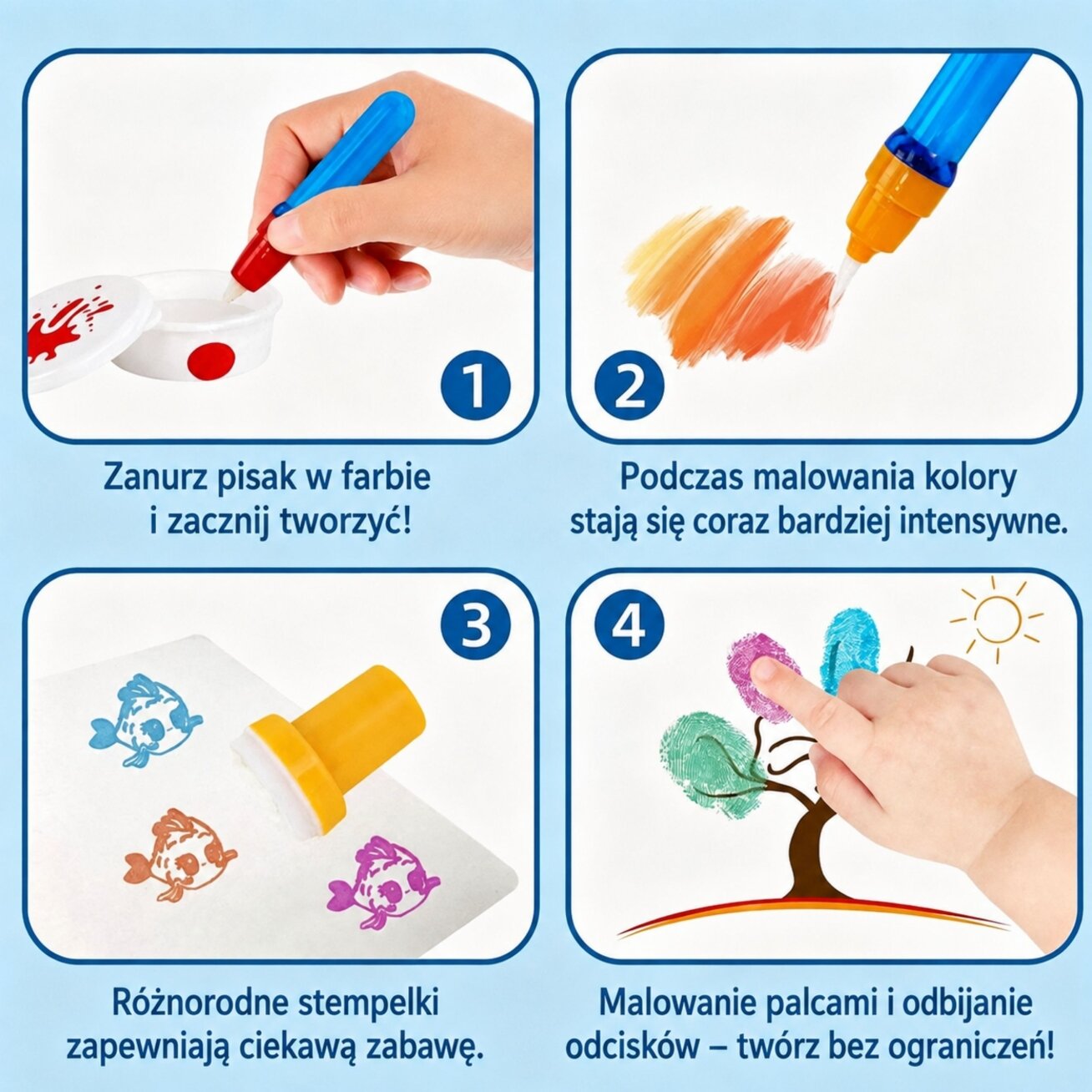 WOOPIE Magiškas piešimo rinkinys su flomasteriais ir antspaudais 30 el. 3