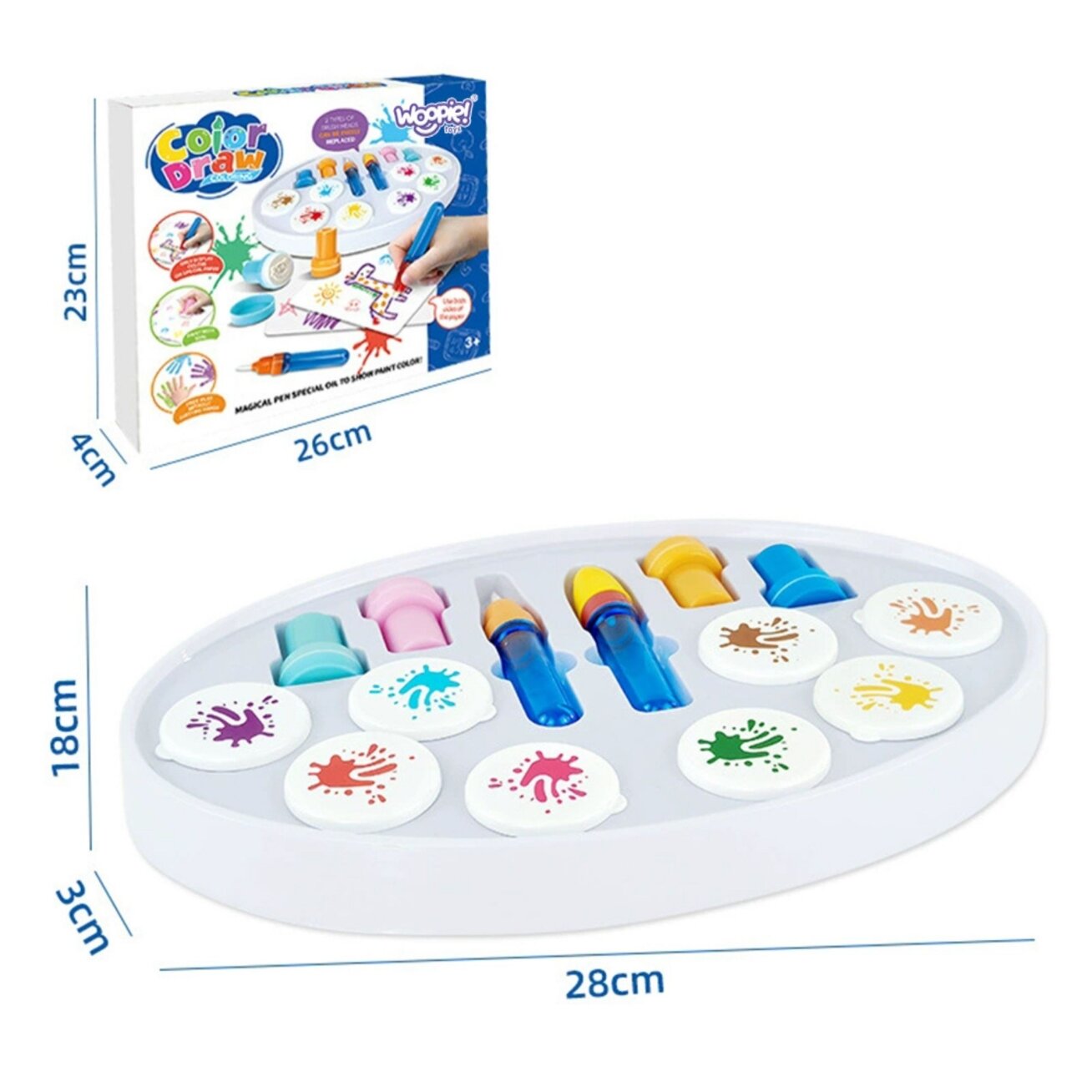 WOOPIE Magiškas piešimo rinkinys su flomasteriais ir antspaudais 30 el. 5 WOOPIE Magiškas piešimo rinkinys su flomasteriais ir antspaudais 30 el. 5