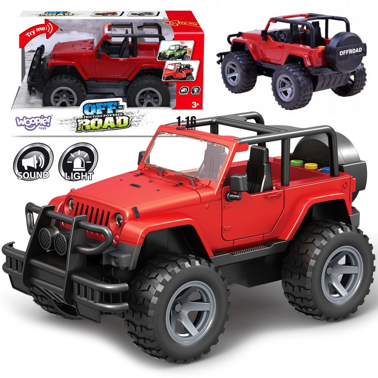 WOOPIE Jeep visureigis su garsu ir šviesa