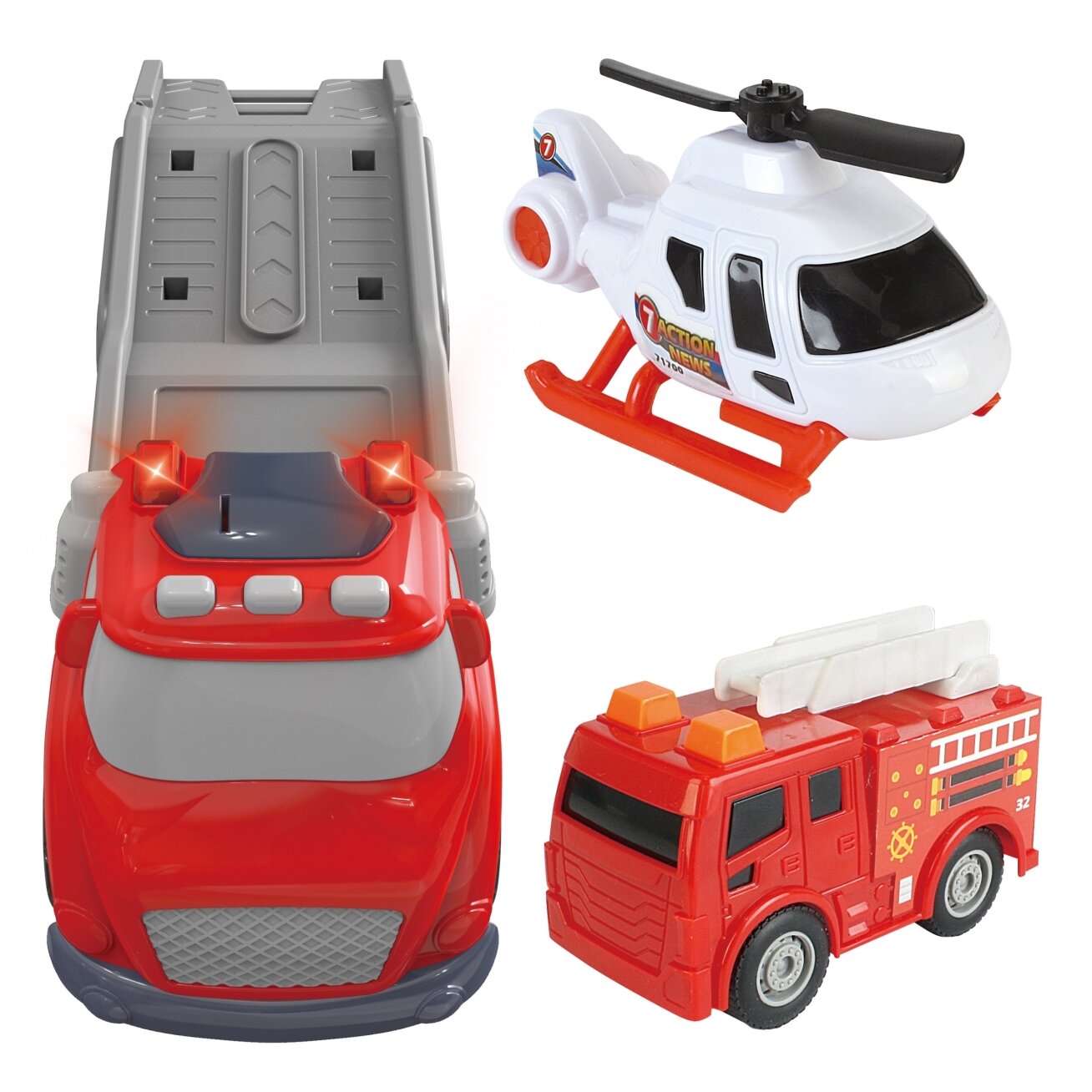 WOOPIE Raudonas ugniagesių tralas City Truck garso ir šviesos efektai 6 WOOPIE Raudonas ugniagesių tralas City Truck garso ir šviesos efektai 6