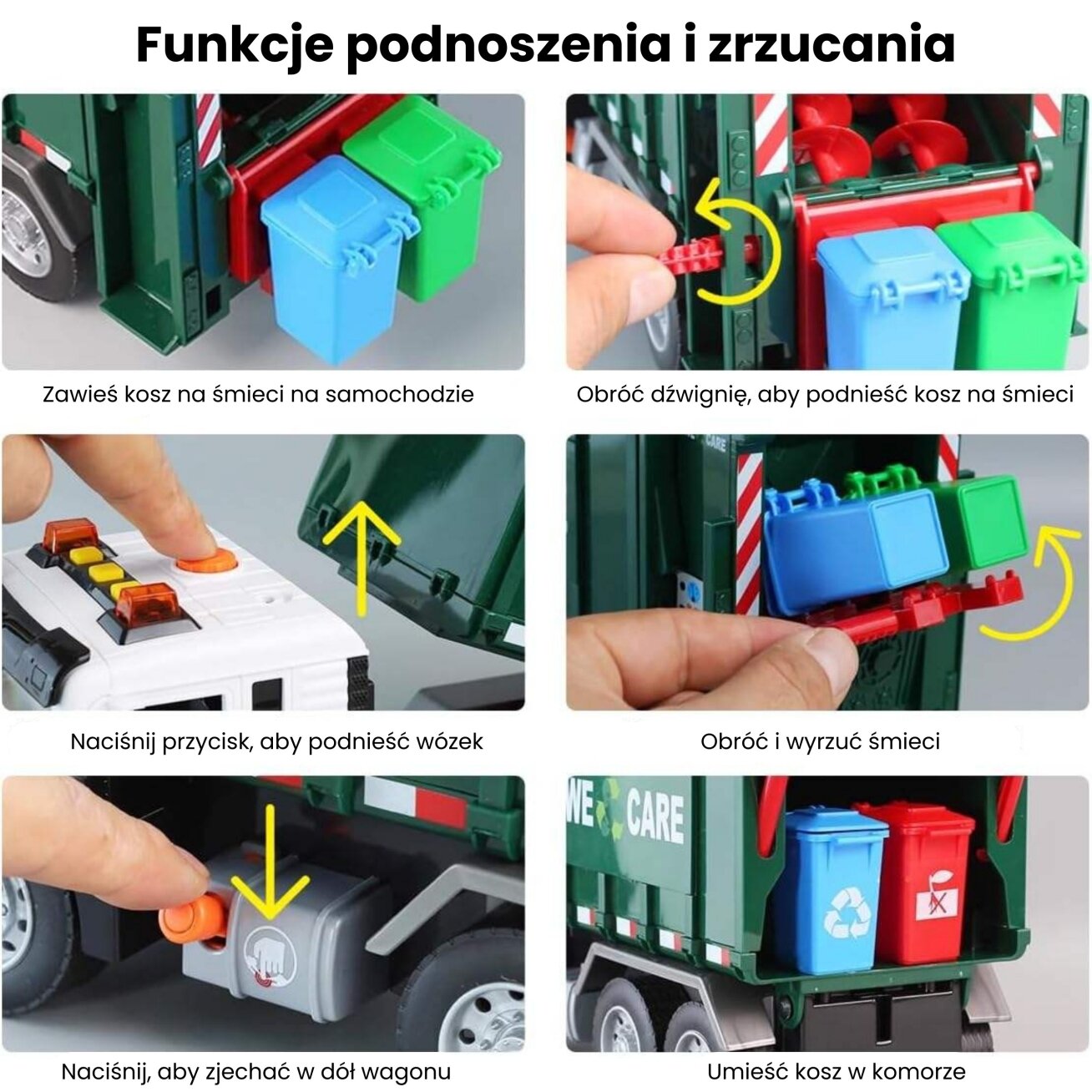 WOOPIE šiukšliavežis sunkvežimis atliekų rūšiavimas - mastelis 1:10 9
