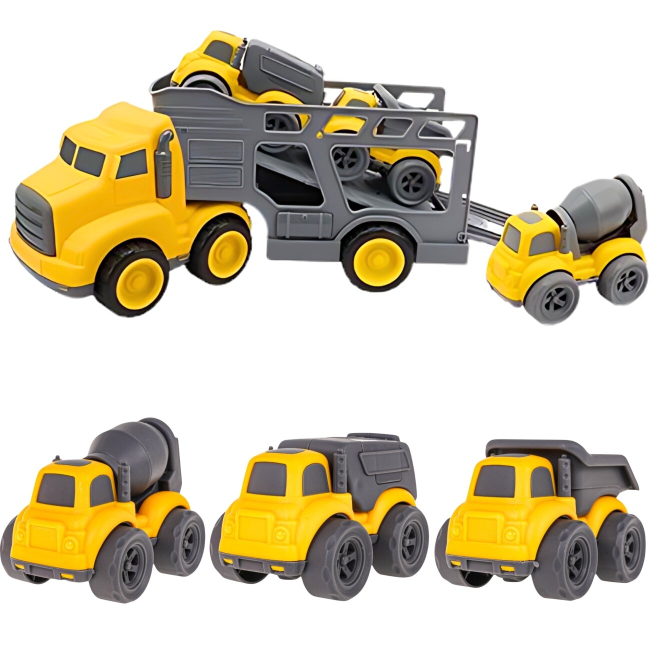 WOOPIE tralas rinkinys 4in1 statybinės transporto priemonės 7