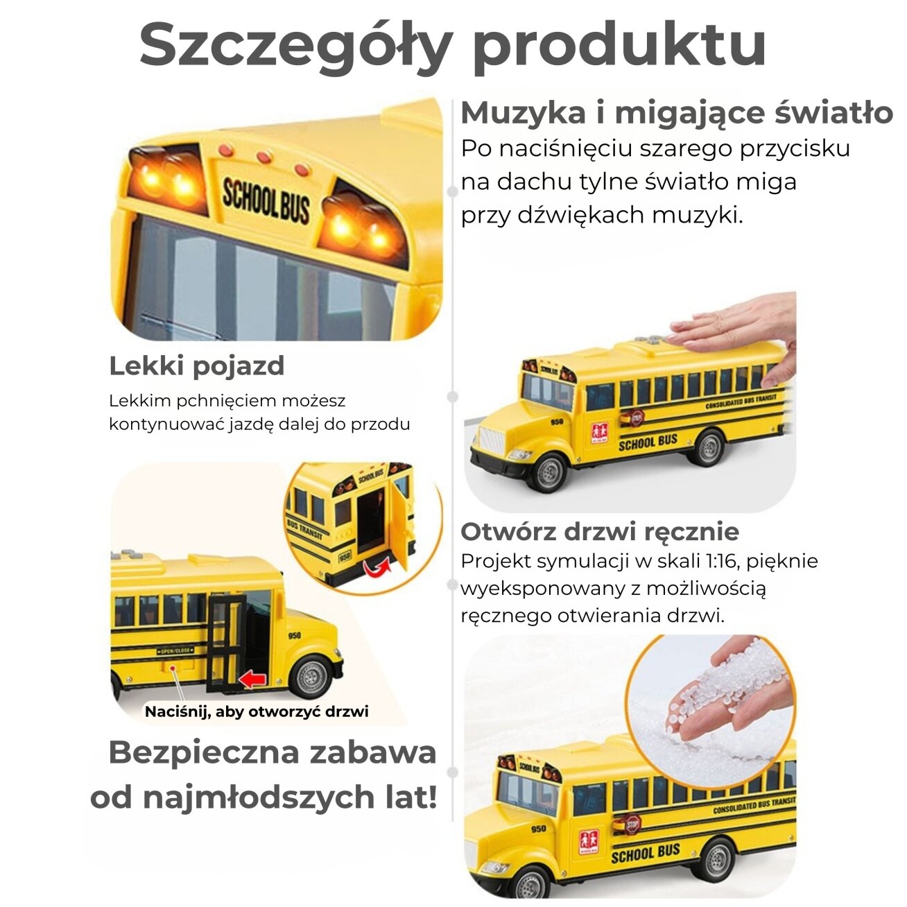 WOOPIE Interaktyvus elektrinis mokyklinis autobusas 1:20 Šviesa Garsas Dovana 2 WOOPIE Interaktyvus elektrinis mokyklinis autobusas 1:20 Šviesa Garsas Dovana 2