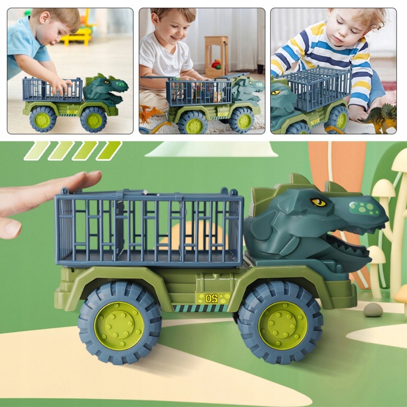 WOOPIE Dinozaurų sunkvežimis-transportuotojas figūrėlėms 4