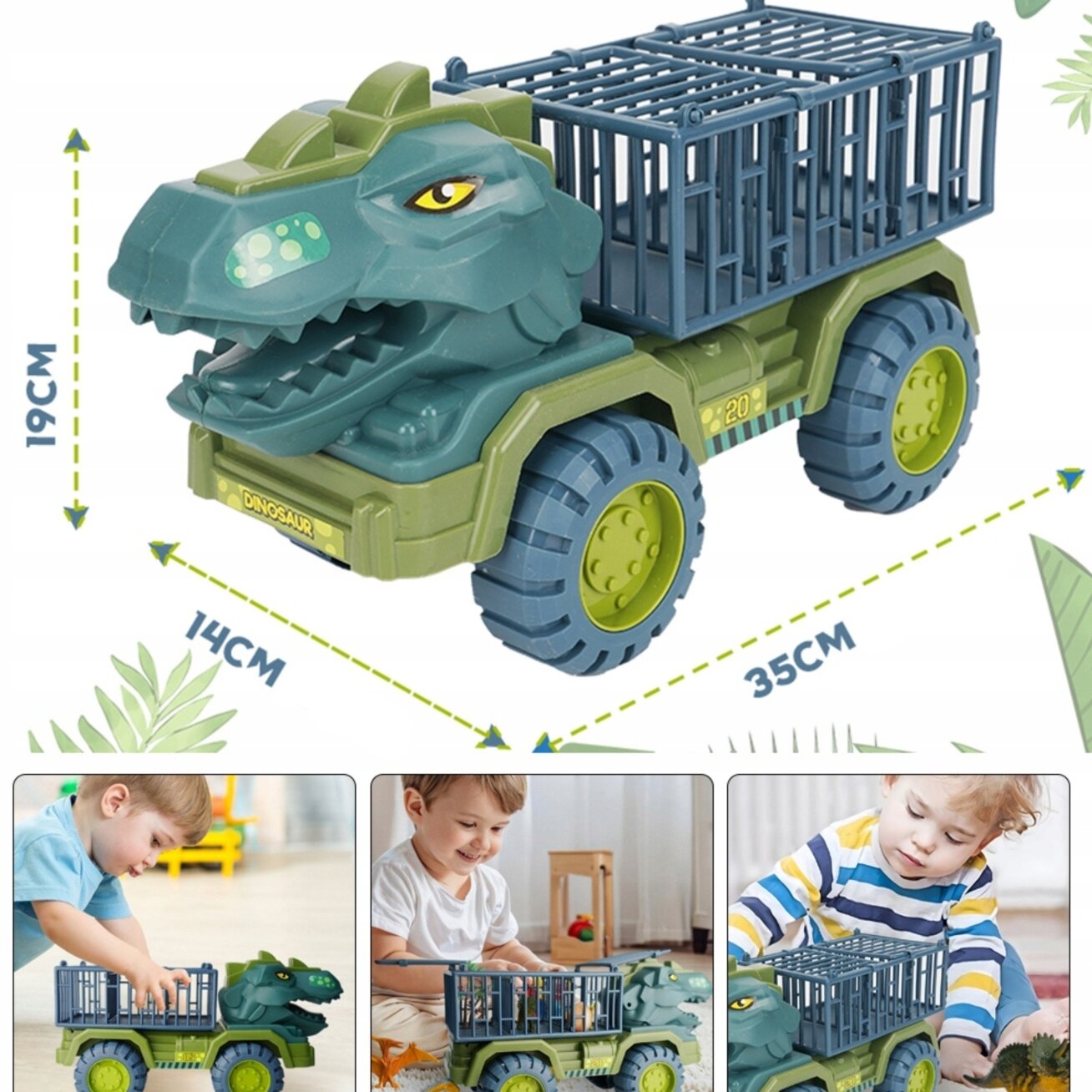 WOOPIE Dinozaurų sunkvežimis-transportuotojas figūrėlėms 12