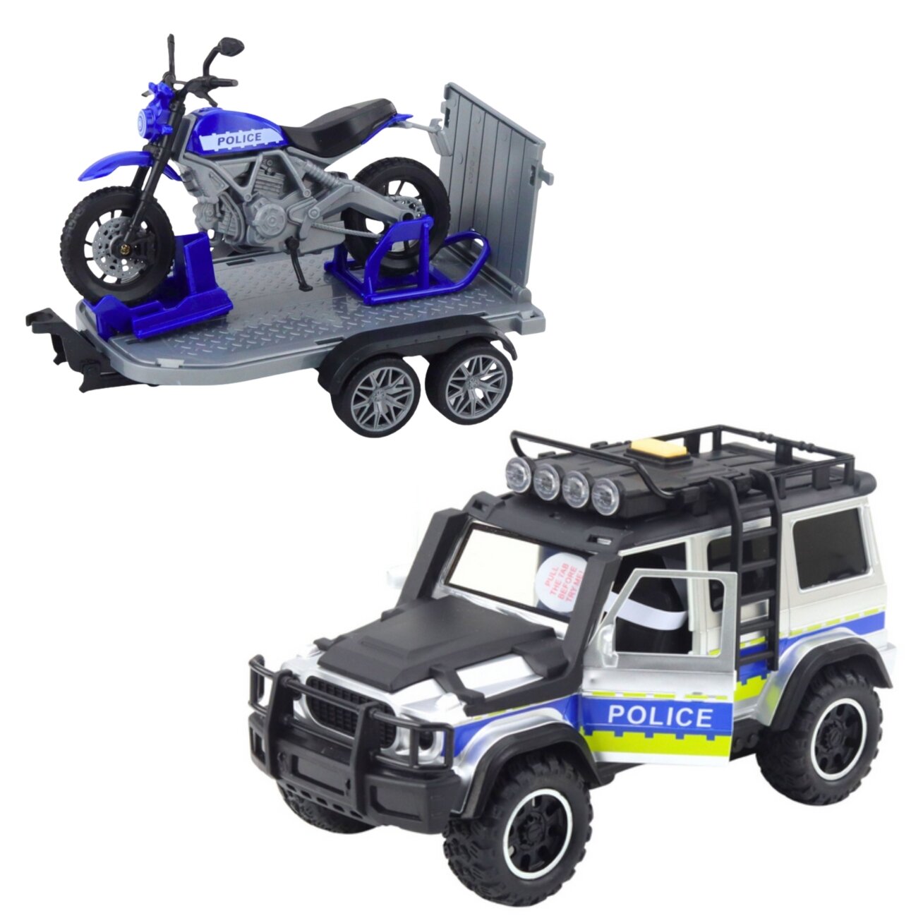 WOOPIE Policijos visureigio rinkinys su priekaba motociklui 4
