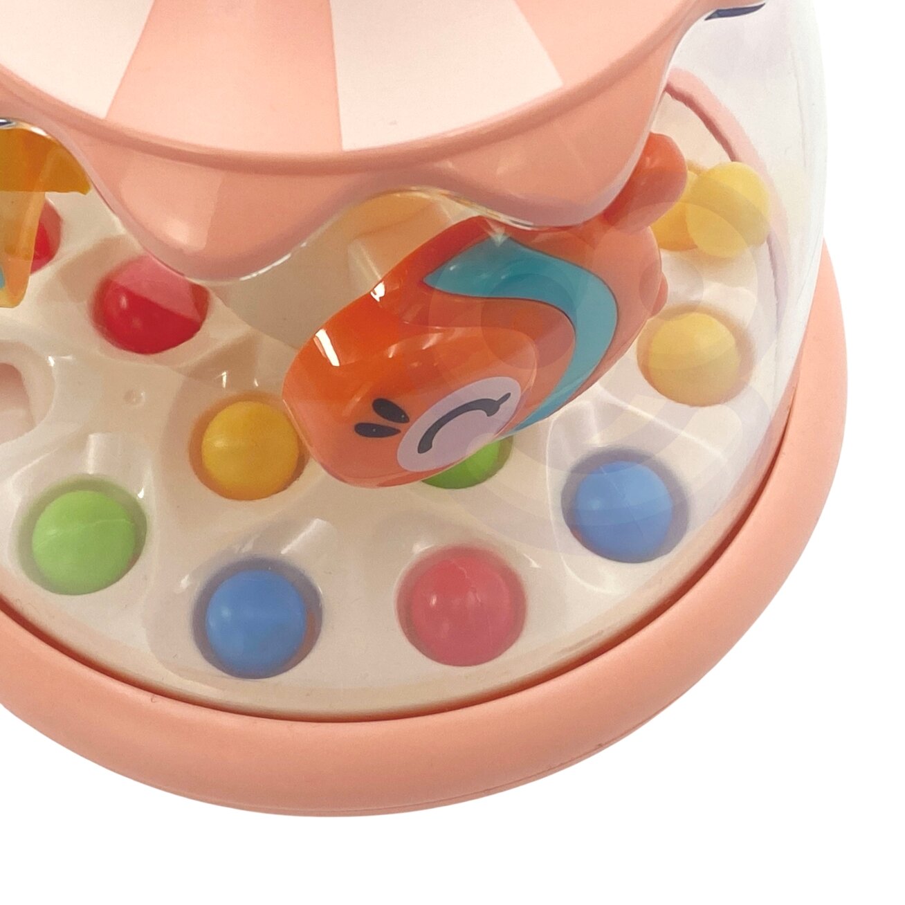 WOOPIE BABY Spalvingi gyvūnėliai rožinis sukutis su kamuoliukais karuselė 4