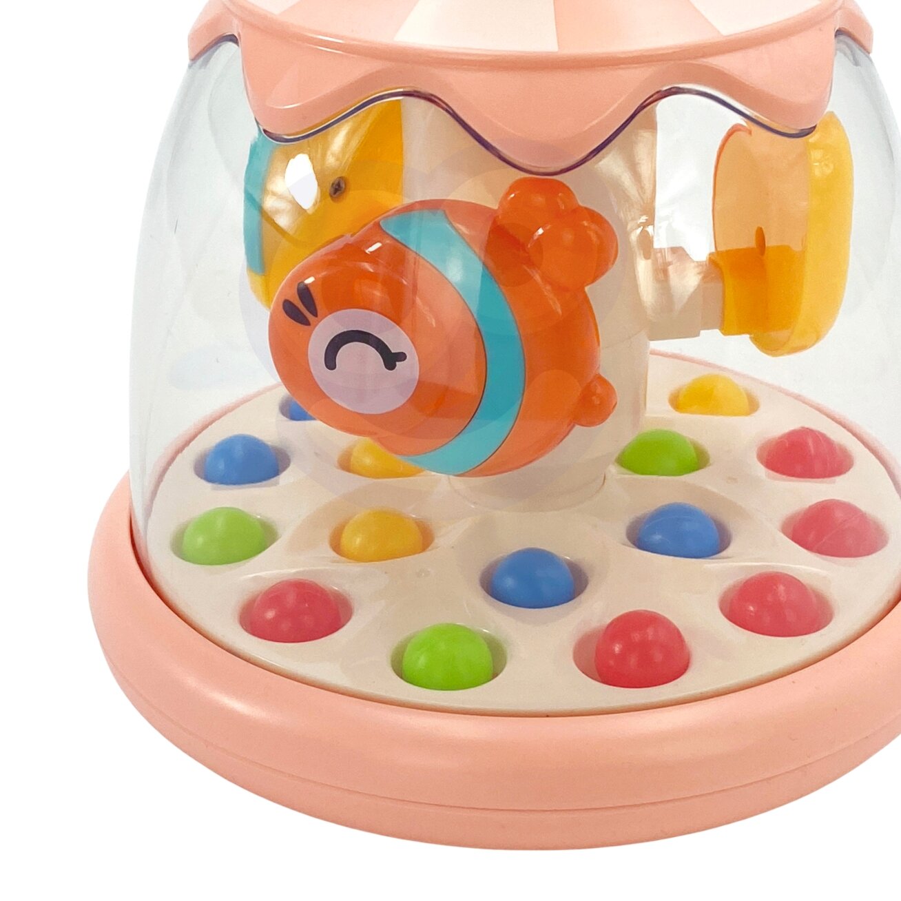 WOOPIE BABY Spalvingi gyvūnėliai rožinis sukutis su kamuoliukais karuselė 6