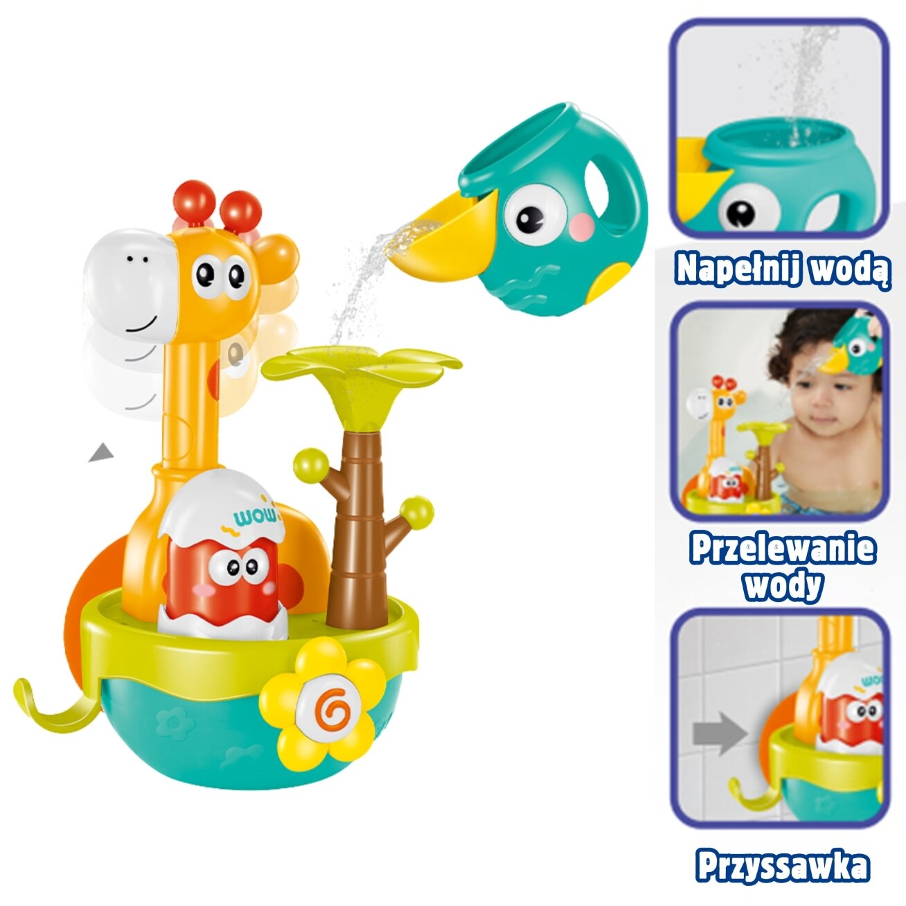 WOOPIE BABY vonios žaislas žirafa su piltuvėliu ir siurbtuku 10 WOOPIE BABY vonios žaislas žirafa su piltuvėliu ir siurbtuku 10