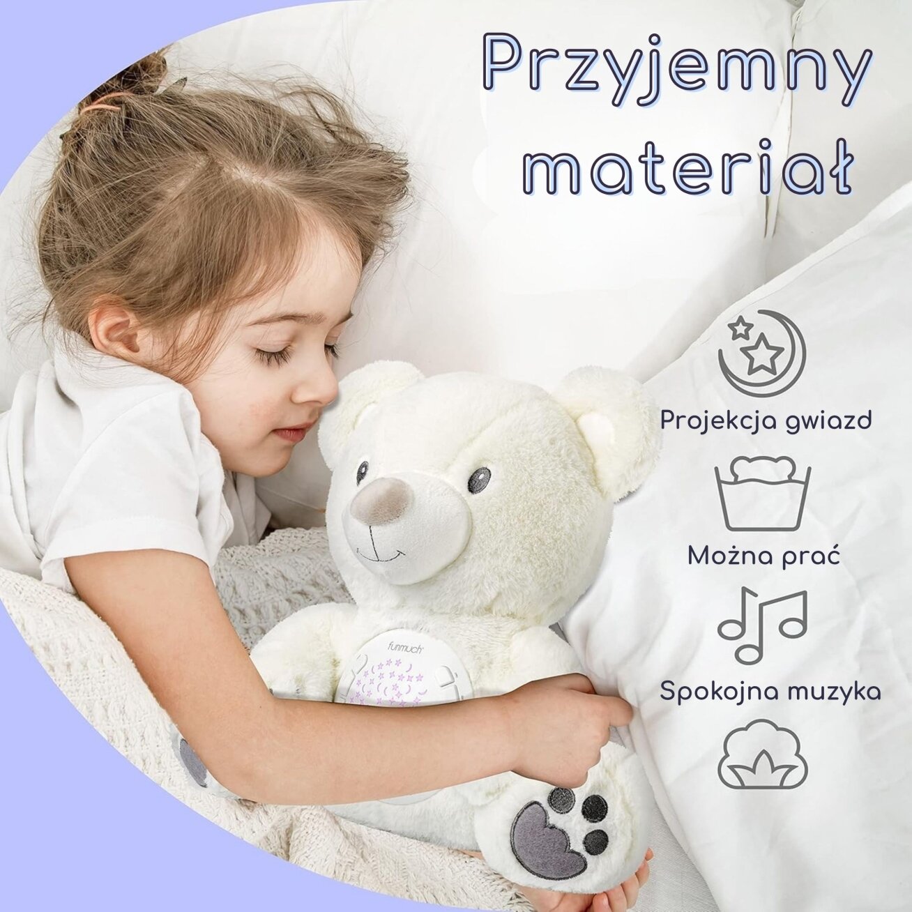 WOOPIE BABY minkštas žaislas meškiukas su projektoriumi, raminantis, 15 melodijų 1