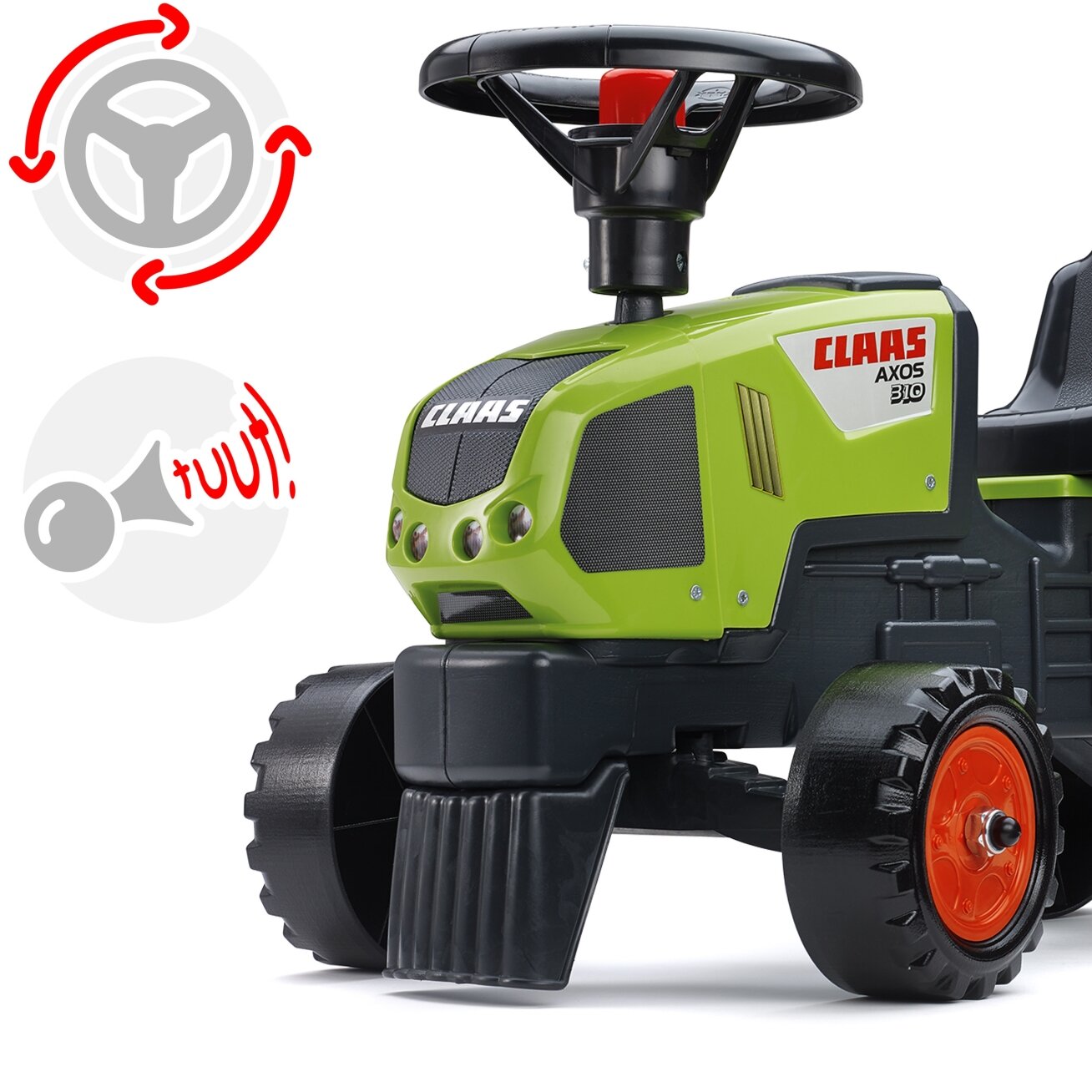 FALK vaikiškas traktoriukas Baby Claas Axos 310 žalias su priekaba nuo 1 metų 11 FALK vaikiškas traktoriukas Baby Claas Axos 310 žalias su priekaba nuo 1 metų 11