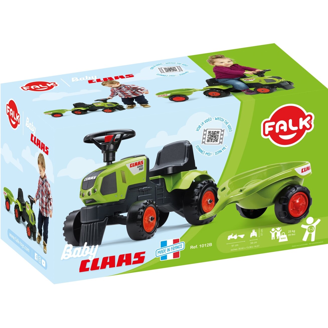 FALK vaikiškas traktoriukas Baby Claas Axos 310 žalias su priekaba nuo 1 metų 13 FALK vaikiškas traktoriukas Baby Claas Axos 310 žalias su priekaba nuo 1 metų 13