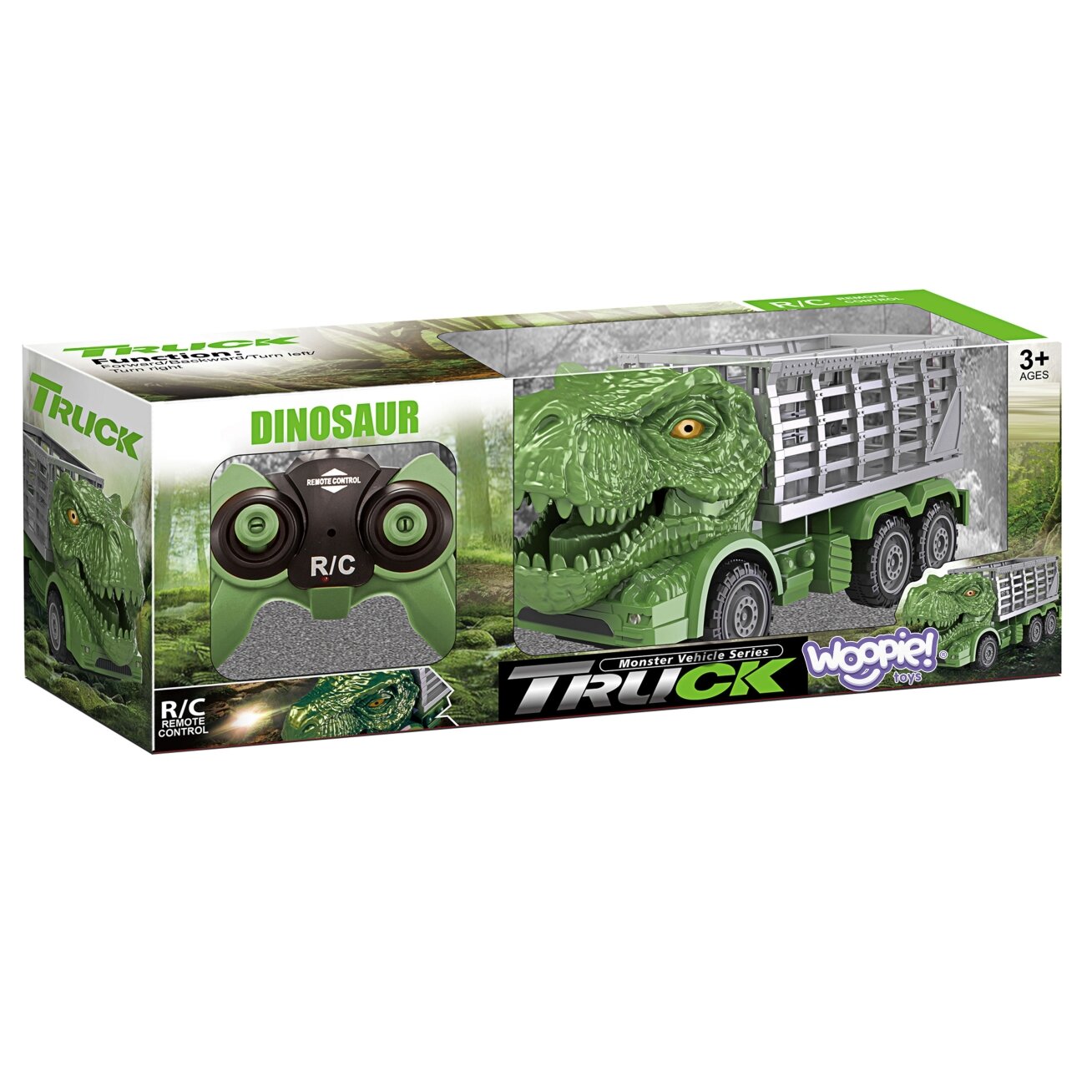 WOOPIE Nuotoliniu būdu valdomas RC automobilis Dinozauras žalias + figūrėlė 5 WOOPIE Nuotoliniu būdu valdomas RC automobilis Dinozauras žalias + figūrėlė 5