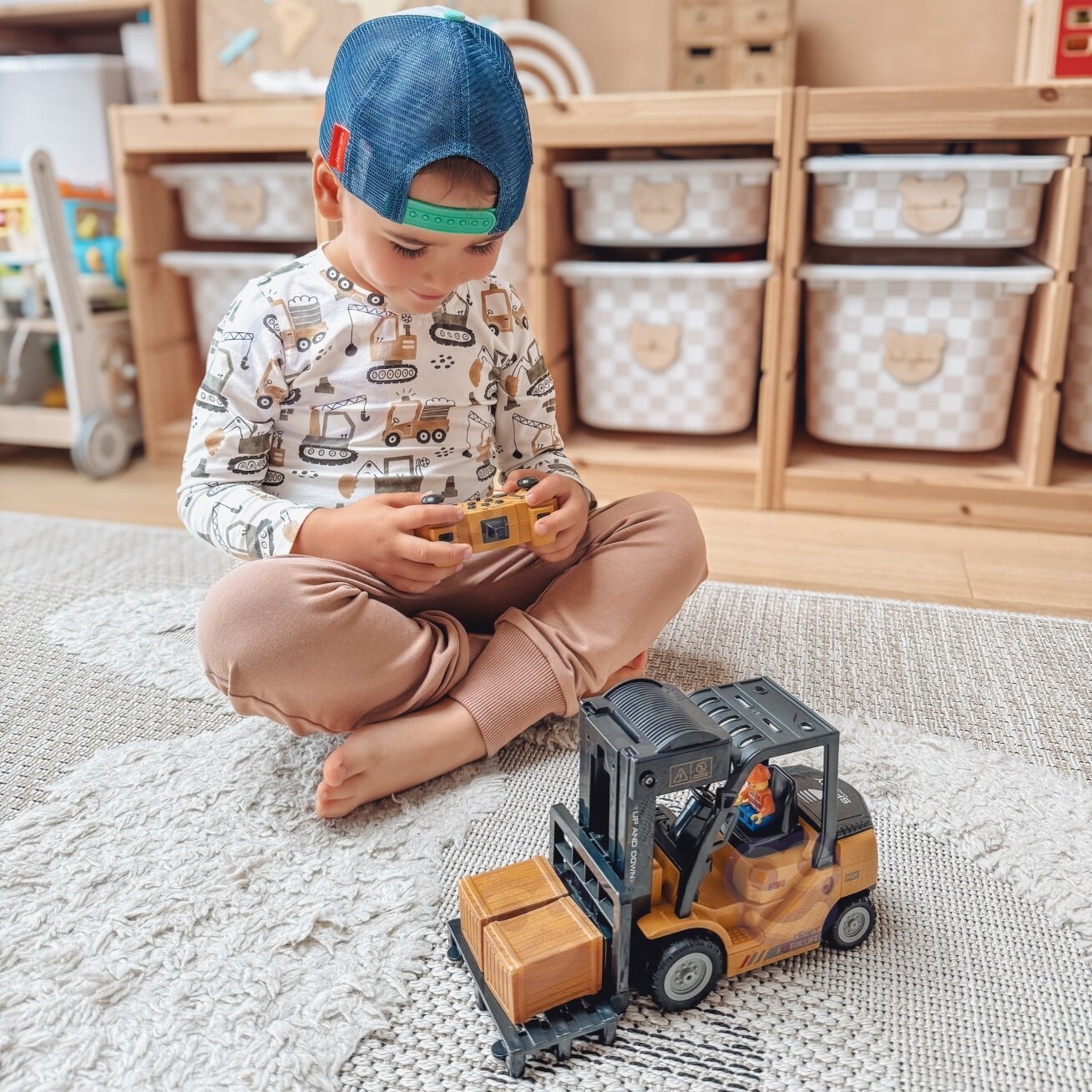 WOOPIE nuotoliniu būdu valdomas šakinis krautuvas 2in1 kranas RC - mastelis 1:24 1