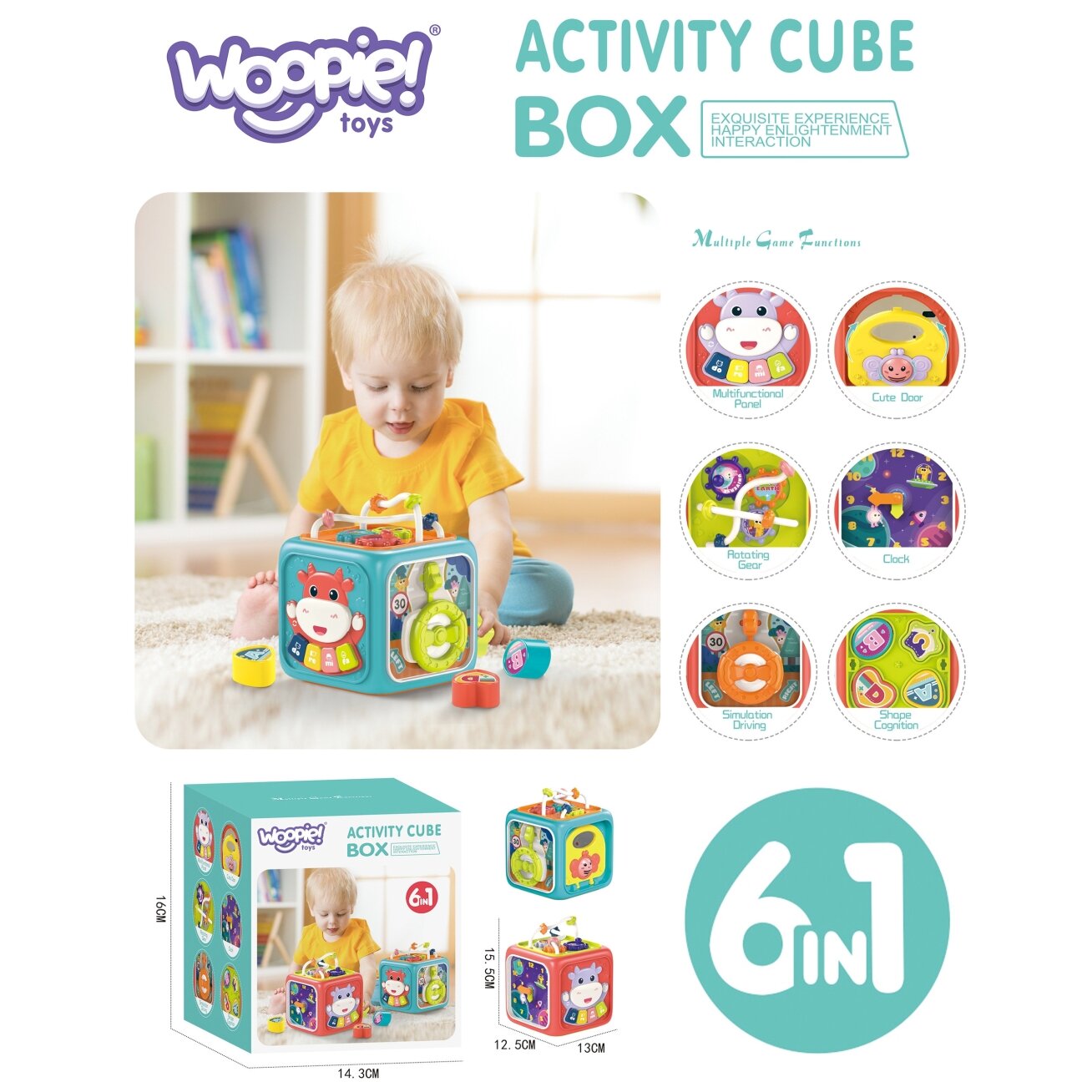 WOOPIE BABY Interaktyvus sensorinis edukacinis Montessori kubas, rūšiuoklis 6in1 5 WOOPIE BABY Interaktyvus sensorinis edukacinis Montessori kubas, rūšiuoklis 6in1 5