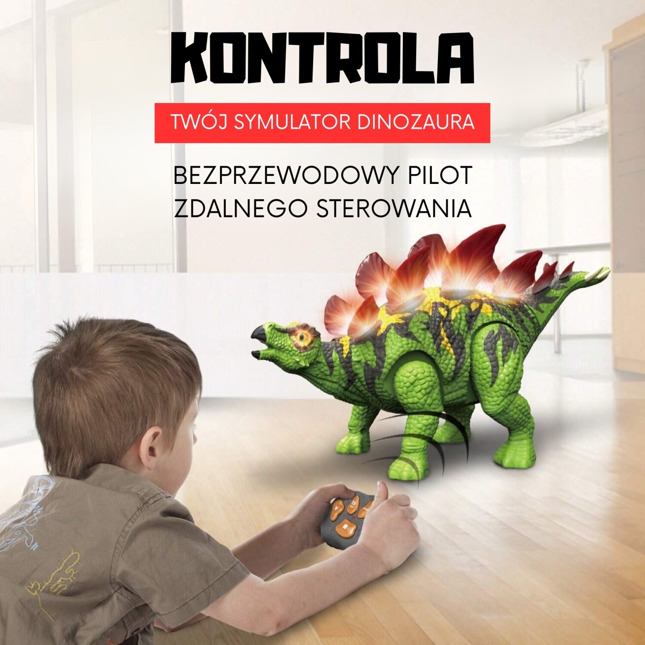 Woopie nuotoliniu būdu valdomas dinozauras RC stegozauras šviesa garsas 10