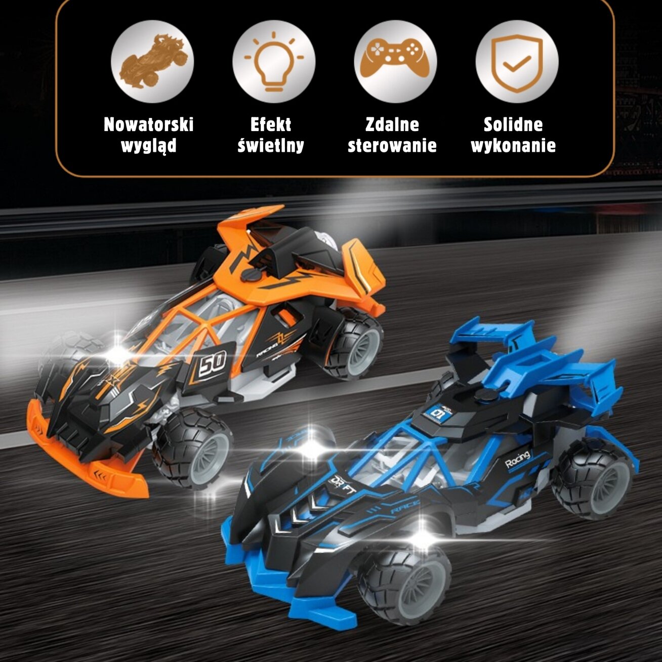 WOOPIE Nuotoliniu būdu valdomas lenktyninis automobilis RC 7 WOOPIE Nuotoliniu būdu valdomas lenktyninis automobilis RC 7