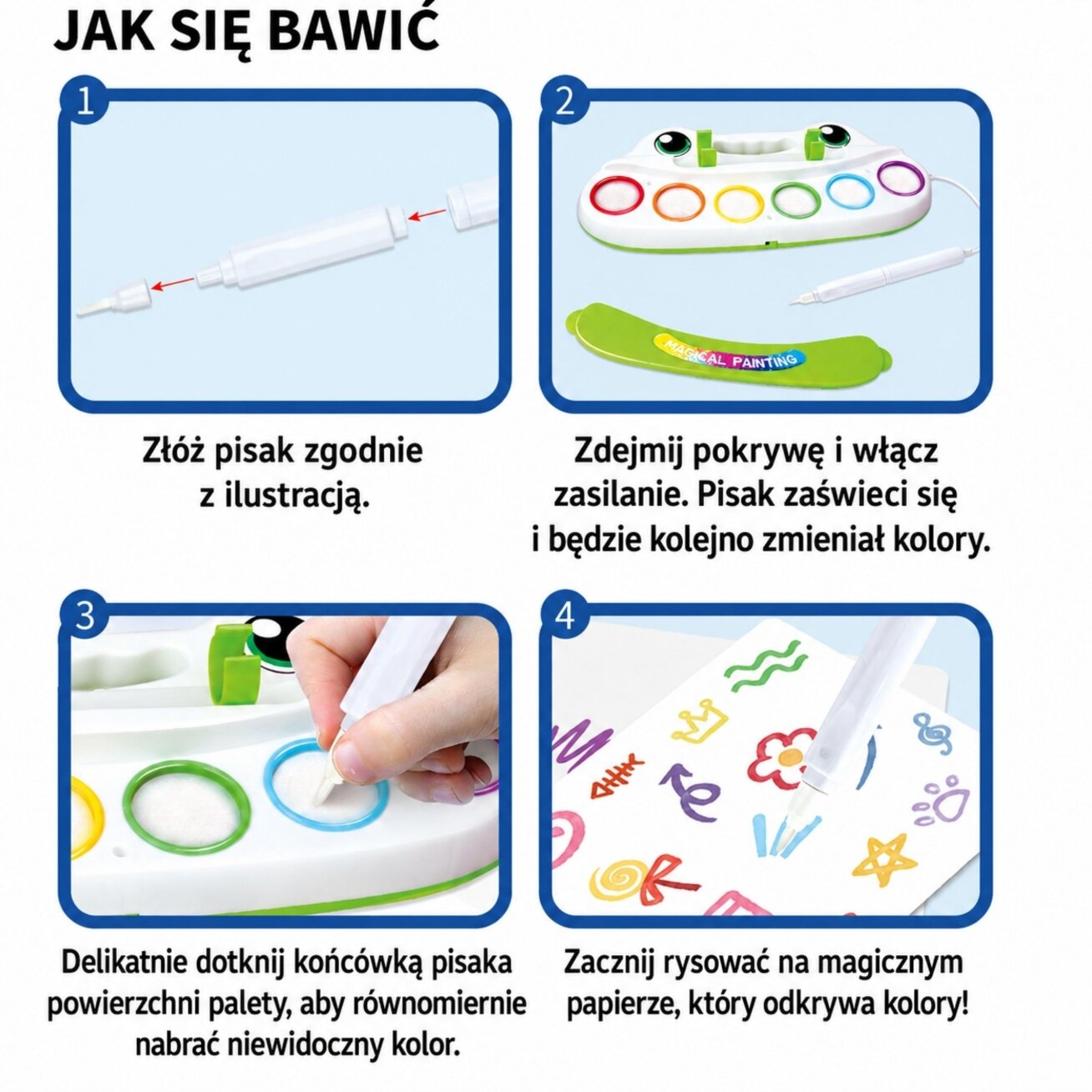 WOOPIE Kūrybinis piešimo rinkinys vaikams LED teptukas antspaudai 6 spalvos 4 WOOPIE Kūrybinis piešimo rinkinys vaikams LED teptukas antspaudai 6 spalvos 4