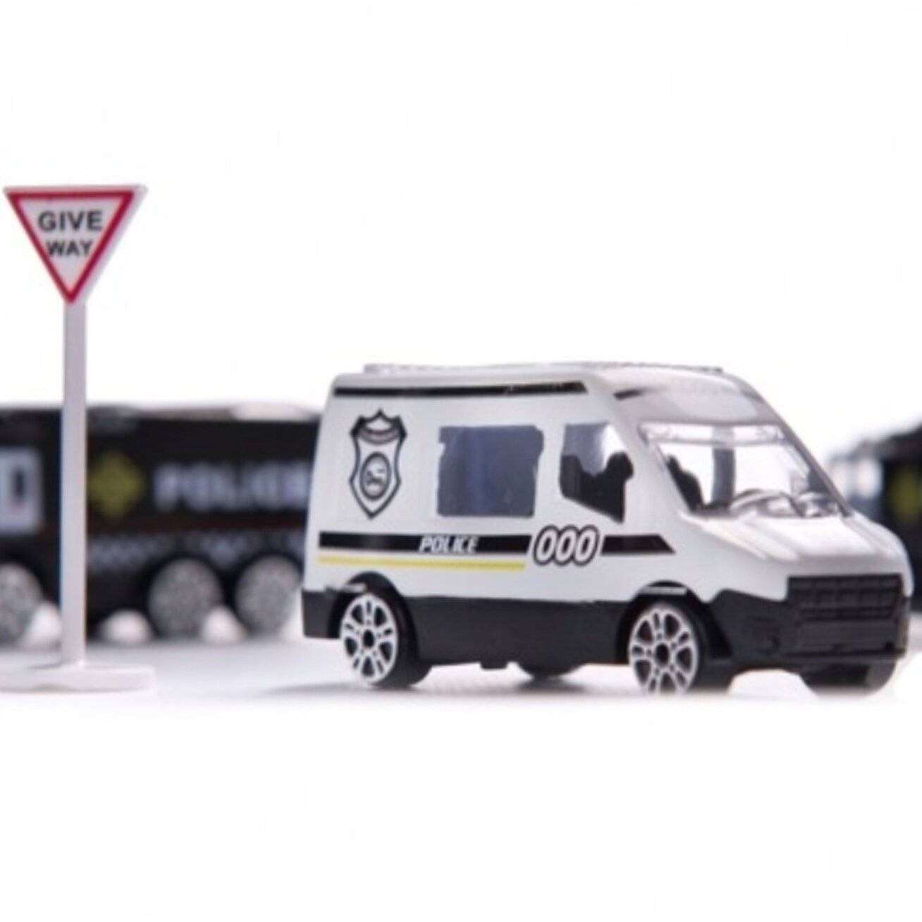 WOOPIE Išskleidžiamas lėktuvas-transporteris Policija su 3 policijos automobiliais XL rinkinys kelio ženklai 11 WOOPIE Išskleidžiamas lėktuvas-transporteris Policija su 3 policijos automobiliais XL rinkinys kelio ženklai 11