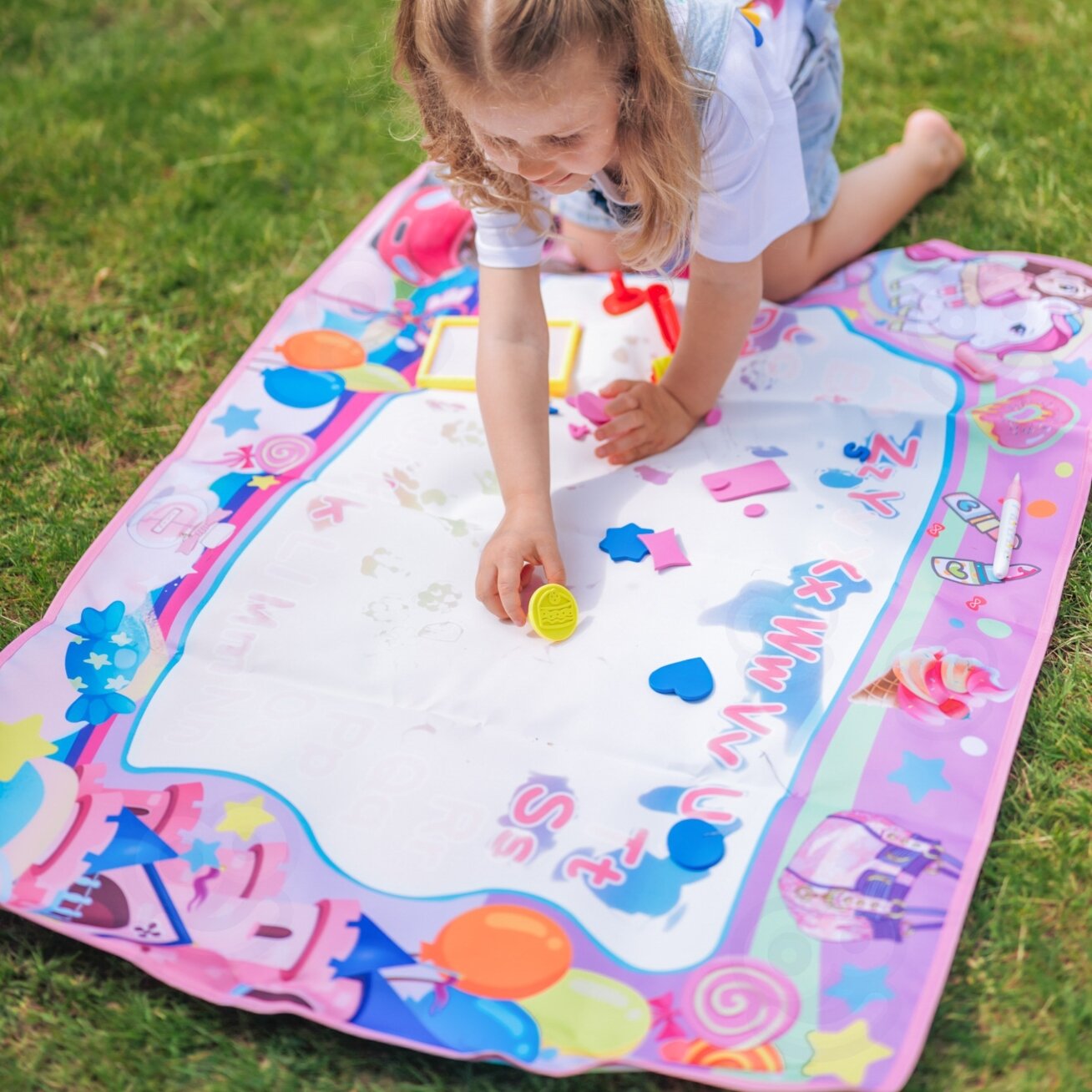 WOOPIE vandens piešimo kilimėlis 2in1 XXL 100x70cm šviečia tamsoje 3