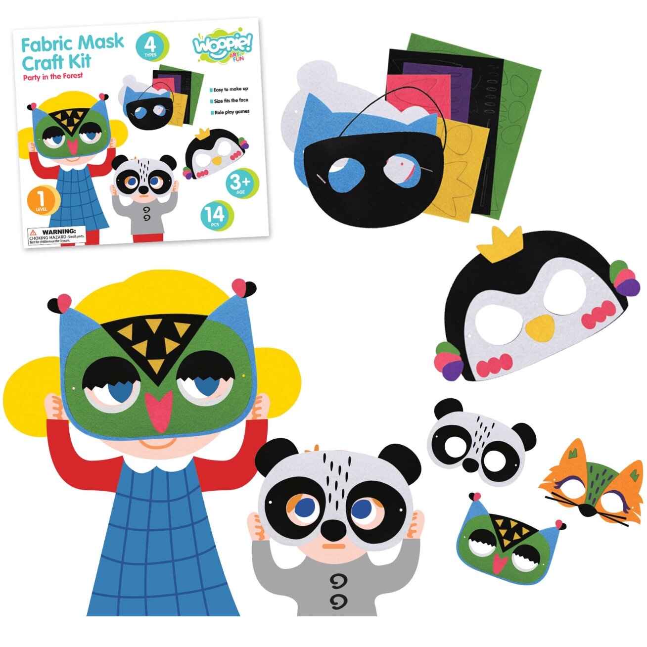 WOOPIE ART&FUN Kūrybinis rinkinys Veltinės kaukės Pasidaryk pats 4 vnt. 13 WOOPIE ART&FUN Kūrybinis rinkinys Veltinės kaukės Pasidaryk pats 4 vnt. 13
