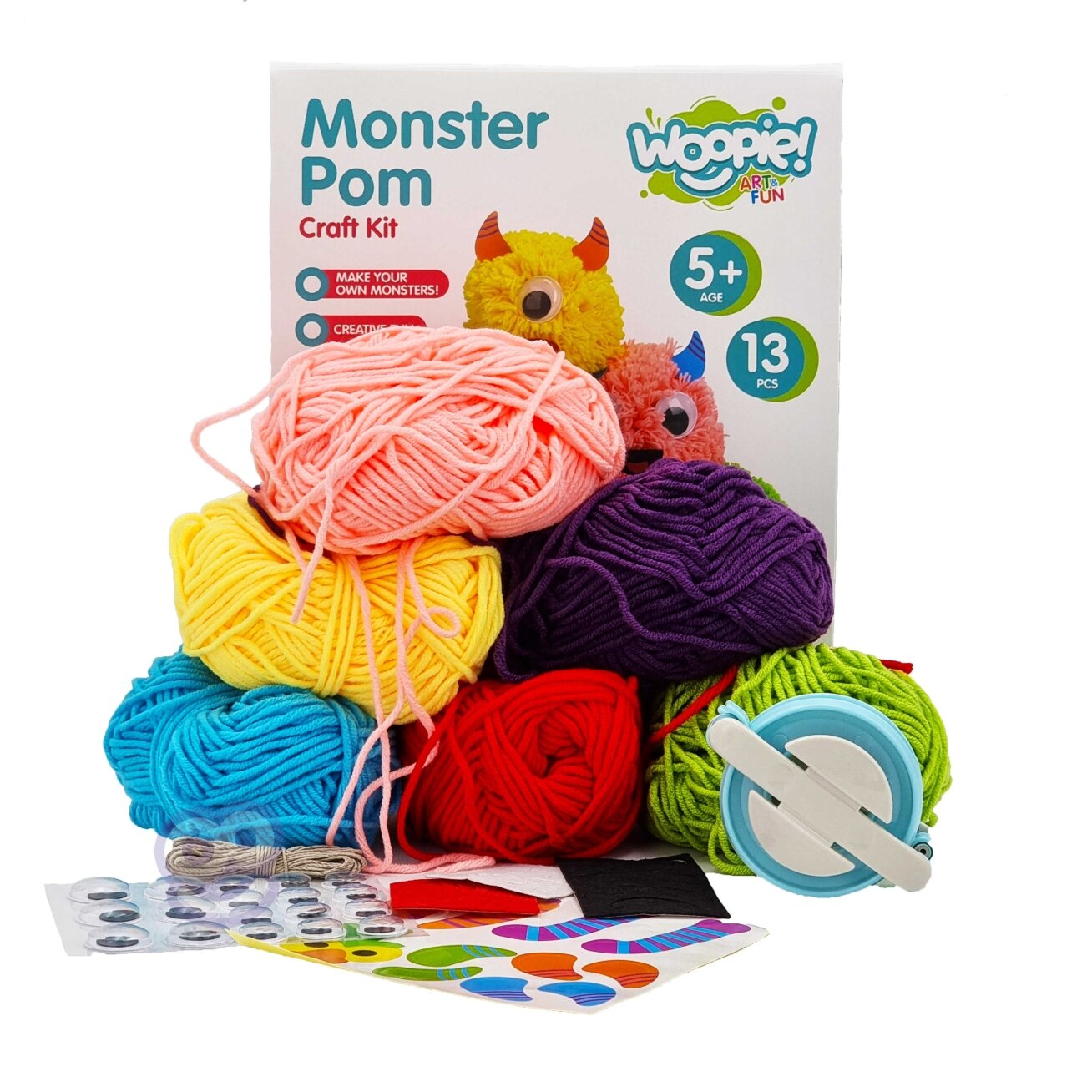 WOOPIE ART&FUN Kūrybinis rinkinys Pasigamink Monstriuką Monster Pom 14 WOOPIE ART&FUN Kūrybinis rinkinys Pasigamink Monstriuką Monster Pom 14