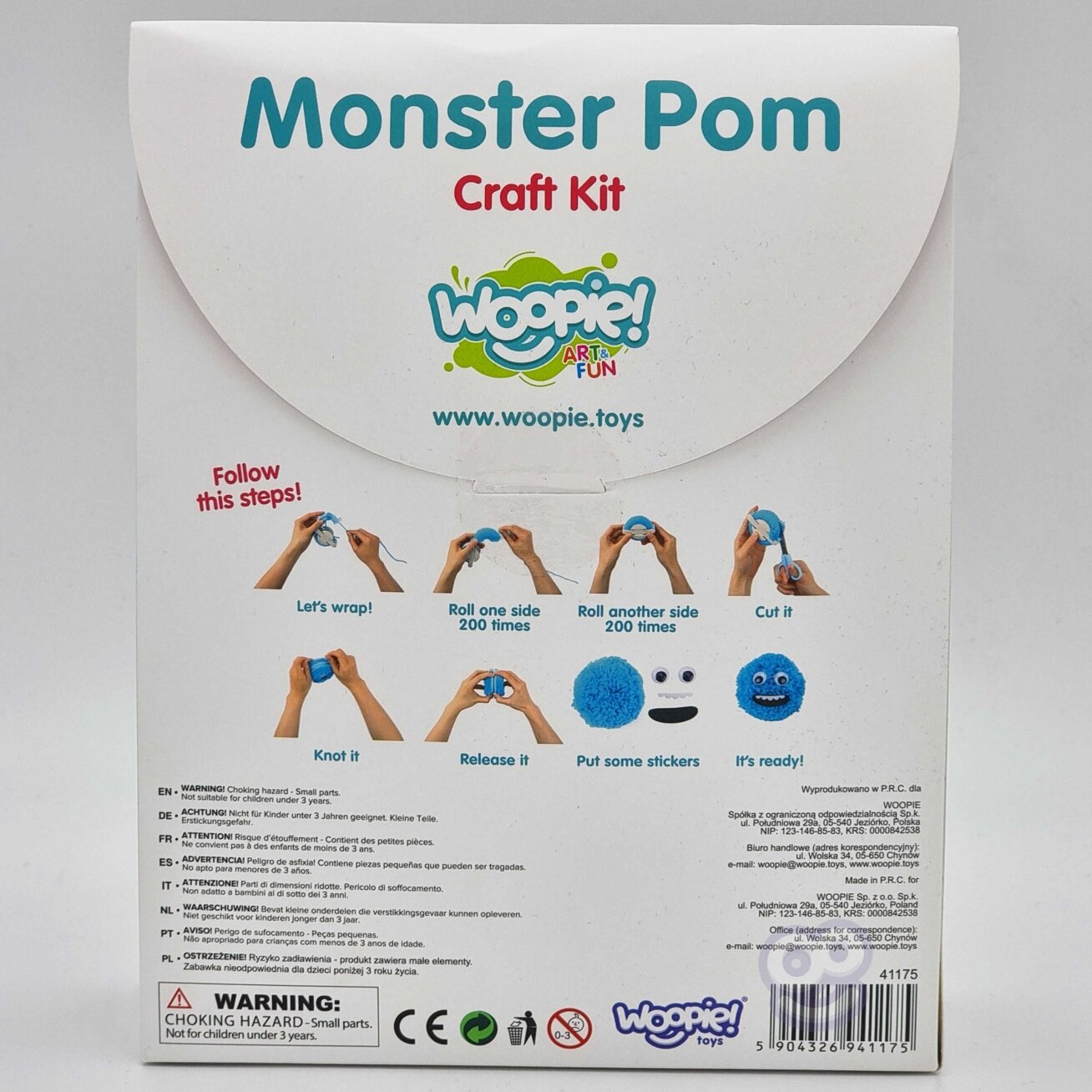 WOOPIE ART&FUN Kūrybinis rinkinys Pasigamink Monstriuką Monster Pom 19 WOOPIE ART&FUN Kūrybinis rinkinys Pasigamink Monstriuką Monster Pom 19