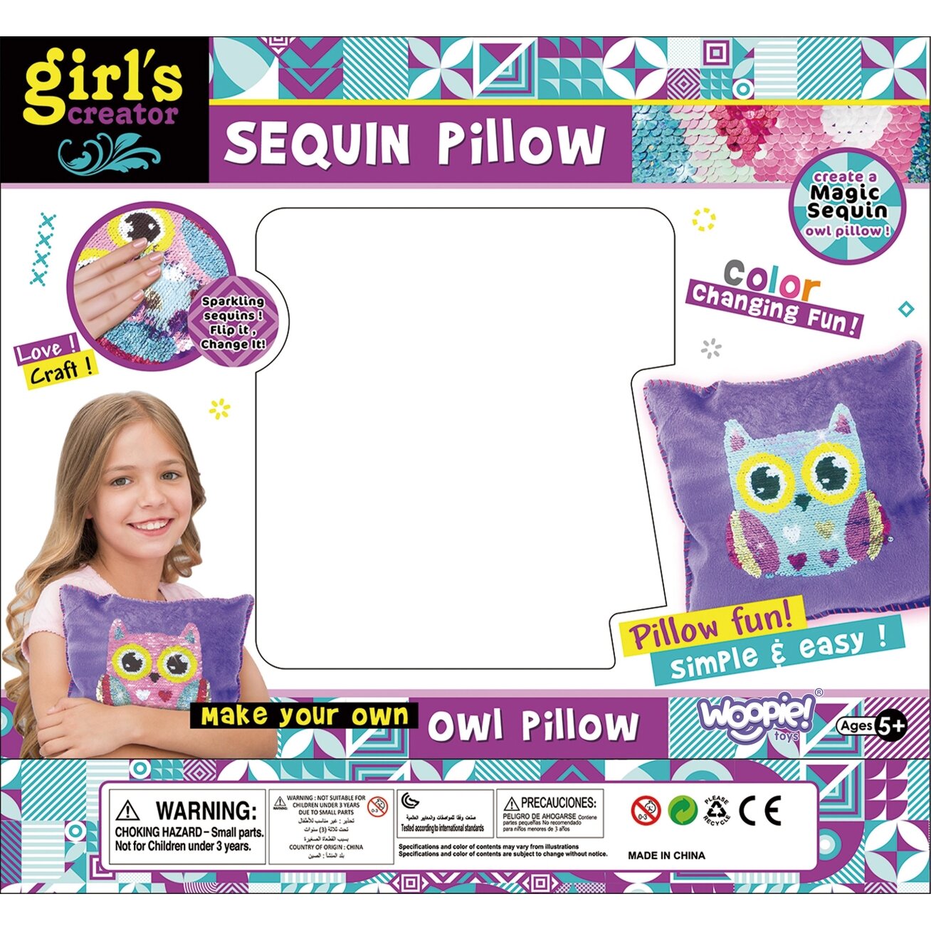 WOOPIE ART&FUN Kūrybinis rinkinys Dekoruojama pelėdos pagalvėlė 6 WOOPIE ART&FUN Kūrybinis rinkinys Dekoruojama pelėdos pagalvėlė 6