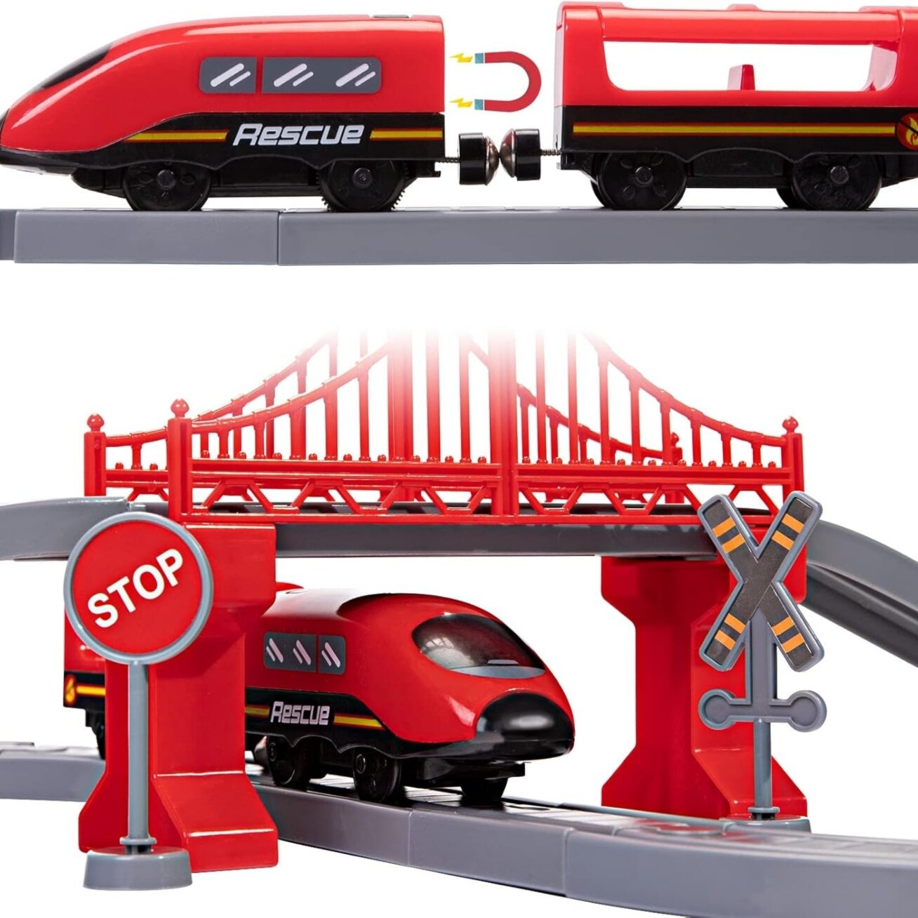 WOOPIE Elektrinis traukinio rinkinys Pendolino gaisrinė 66 el. 9 WOOPIE Elektrinis traukinio rinkinys Pendolino gaisrinė 66 el. 9