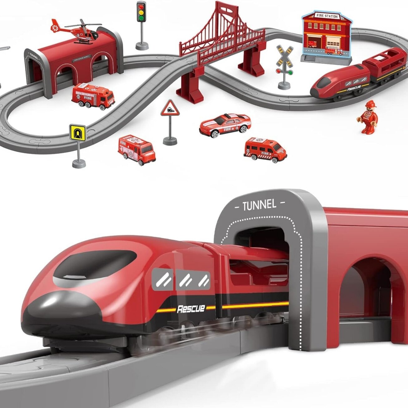 WOOPIE Elektrinis traukinio rinkinys Pendolino gaisrinė 66 el. 11
