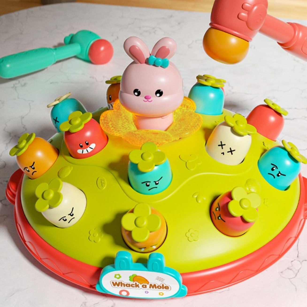 WOOPIE BABY Interaktyvus vikrumo žaidimas Įkalk morką Edukacinis Trenk plaktuku į kurmį 2