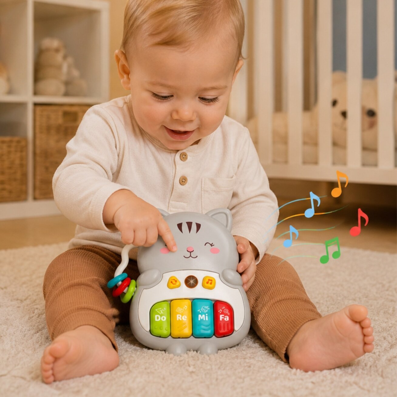 WOOPIE BABY Interaktyvus pianinas Kačiukas Muzikiniai vargonėliai Garsai Šviesa 18m+ 1 WOOPIE BABY Interaktyvus pianinas Kačiukas Muzikiniai vargonėliai Garsai Šviesa 18m+ 1