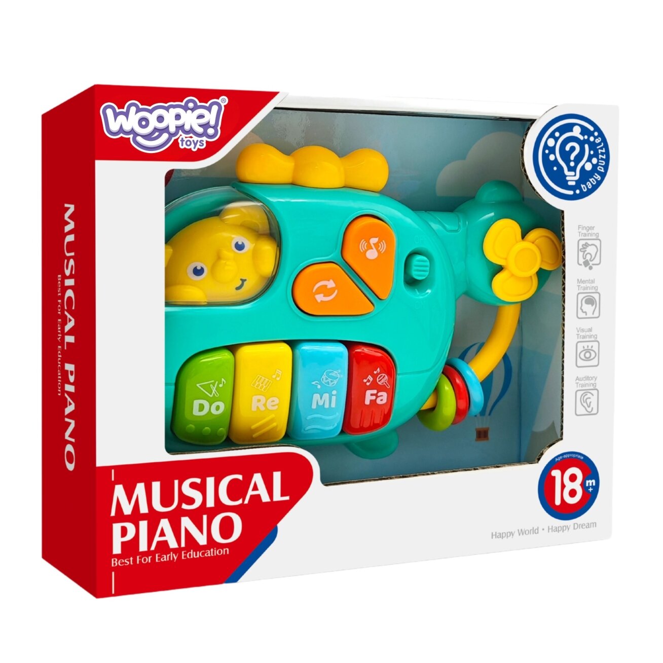 WOOPIE BABY Interaktyvus pianinas Sraigtasparnis Drambliukas Muzikiniai garsai 18m+ 3 WOOPIE BABY Interaktyvus pianinas Sraigtasparnis Drambliukas Muzikiniai garsai 18m+ 3