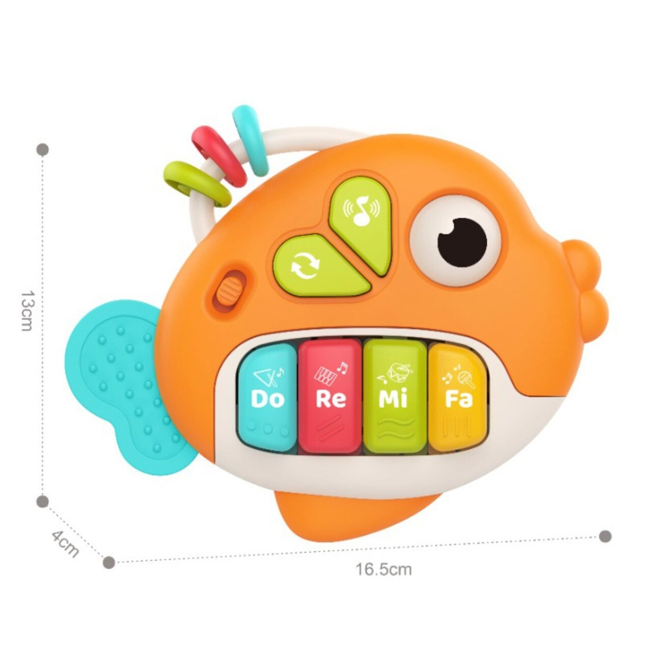 WOOPIE BABY Interaktyvus pianinas Žuvelė Muzikiniai vargonėliai Garsai Šviesa 18m+ 2