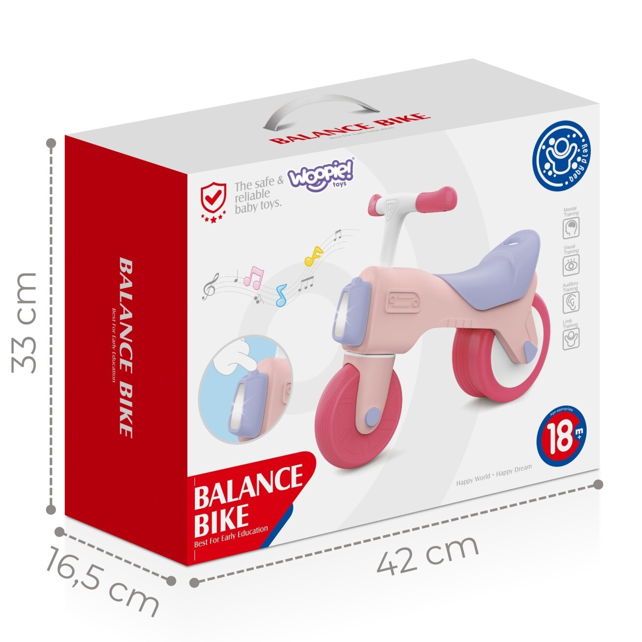 WOOPIE BABY Balansinis dviratukas Ežiukas Garsas 18m+ Rožinis 3 WOOPIE BABY Balansinis dviratukas Ežiukas Garsas 18m+ Rožinis 3