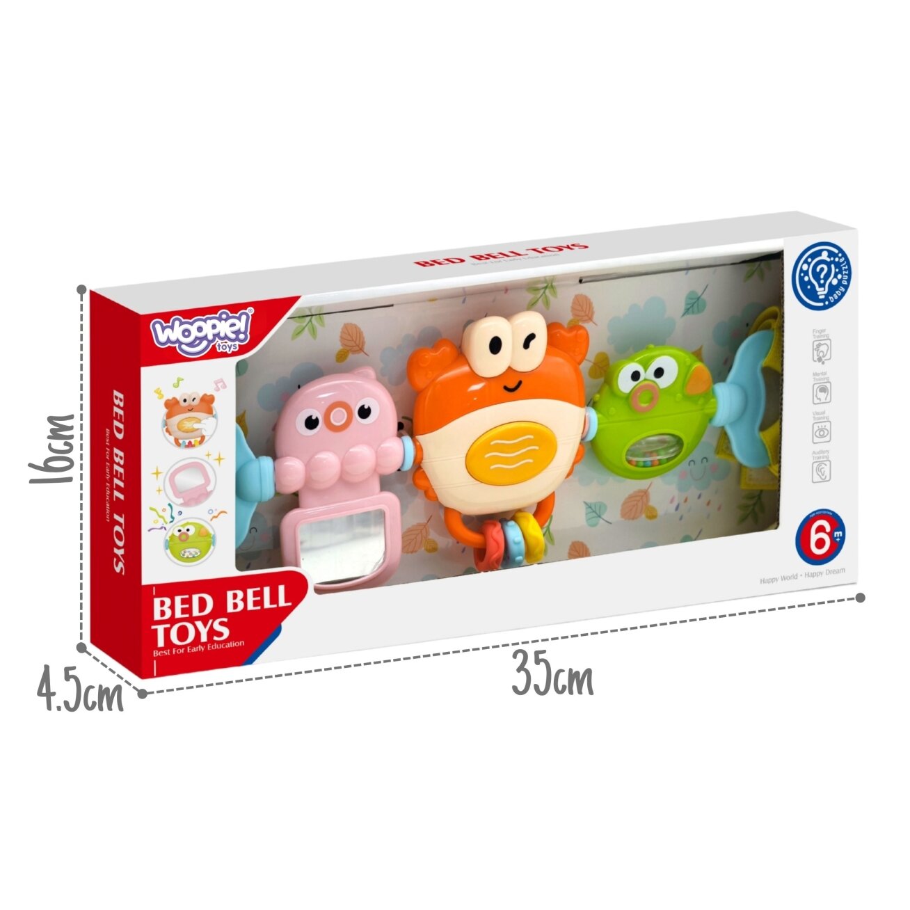 WOOPIE BABY Pakabinamas žaislas vežimėliui ir lovytei Sensorinis Grojantis krabas Veidrodėlis Žuvelė 6m 4 WOOPIE BABY Pakabinamas žaislas vežimėliui ir lovytei Sensorinis Grojantis krabas Veidrodėlis Žuvelė 6m 4