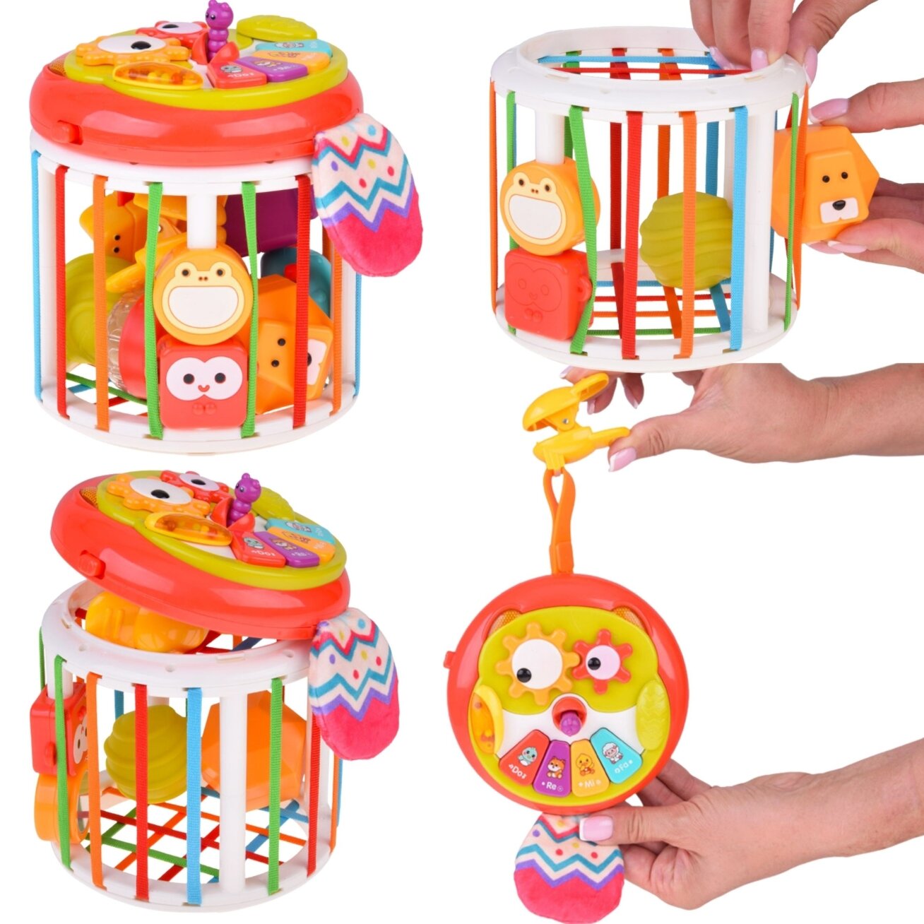 WOOPIE BABY Interaktyvus sensorinis cilindras-kubas būgnelis 6 WOOPIE BABY Interaktyvus sensorinis cilindras-kubas būgnelis 6