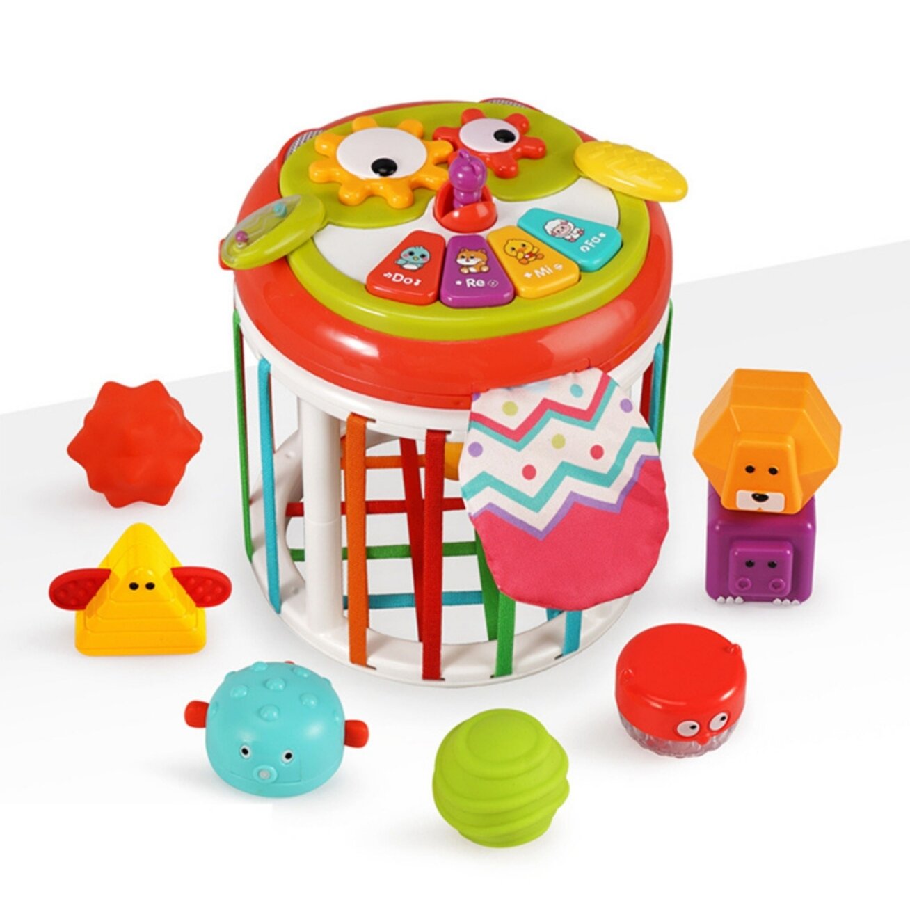 WOOPIE BABY Interaktyvus sensorinis cilindras-kubas būgnelis 8 WOOPIE BABY Interaktyvus sensorinis cilindras-kubas būgnelis 8