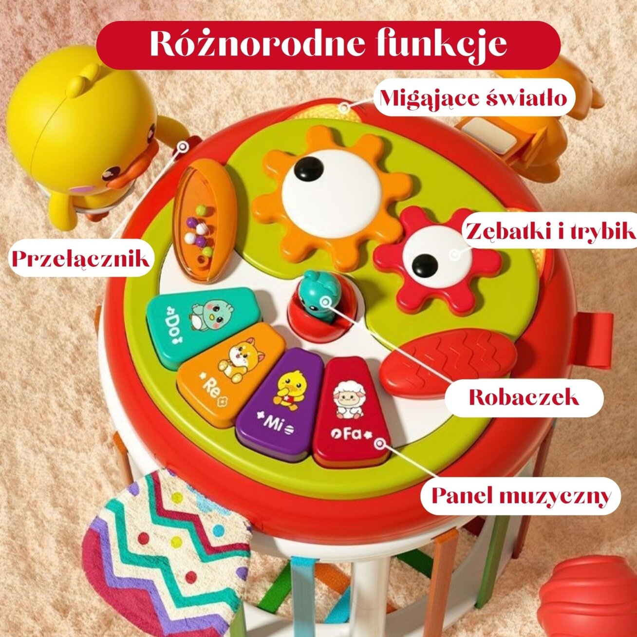 WOOPIE BABY Interaktyvus sensorinis cilindras-kubas būgnelis 9