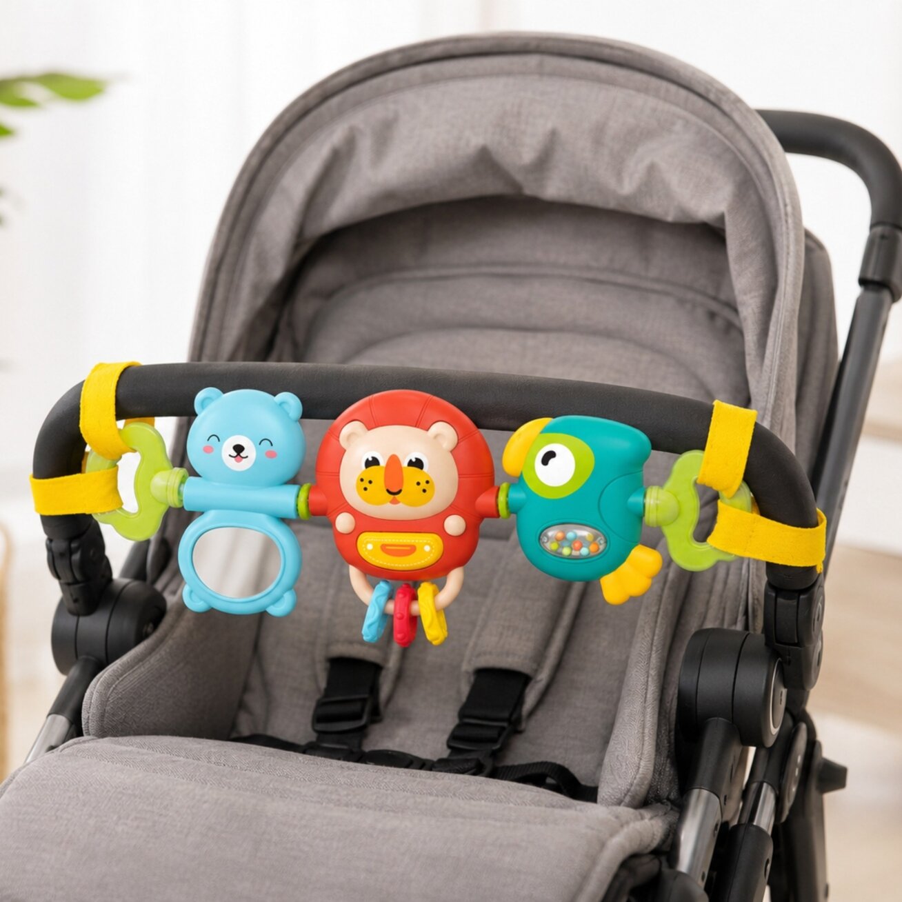WOOPIE BABY vežimėlio/lovytės pakabinamas sensorinis žaislas grojantis barškutis su veidrodėliu 6m+ 1 WOOPIE BABY vežimėlio/lovytės pakabinamas sensorinis žaislas grojantis barškutis su veidrodėliu 6m+ 1