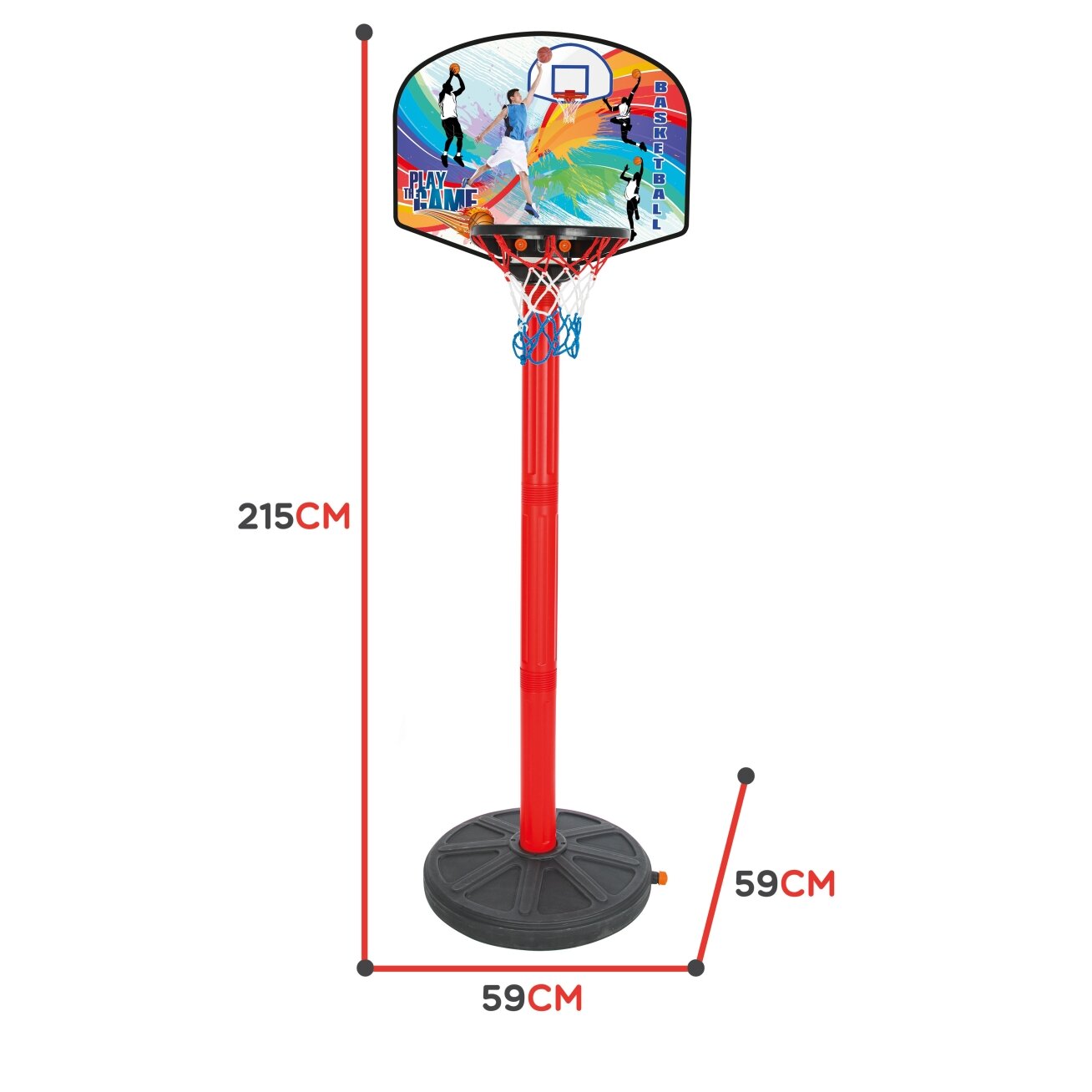 WOOPIE Krepšinio rinkinys 215 cm + kamuolys 1