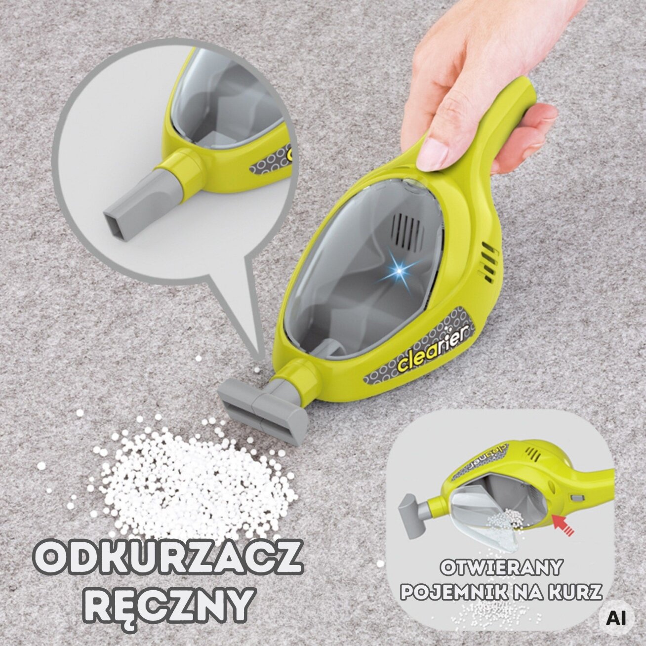 WOOPIE Valymo rinkinys vaikams Vežimėlis Siurblys Šluota Mopas Didelis Priedai 3+ 3